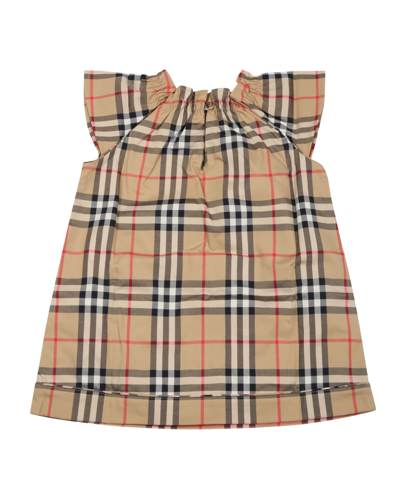 Burberry Beige Dress For Baby Girl With Vintage Check - Multicolor ウェア