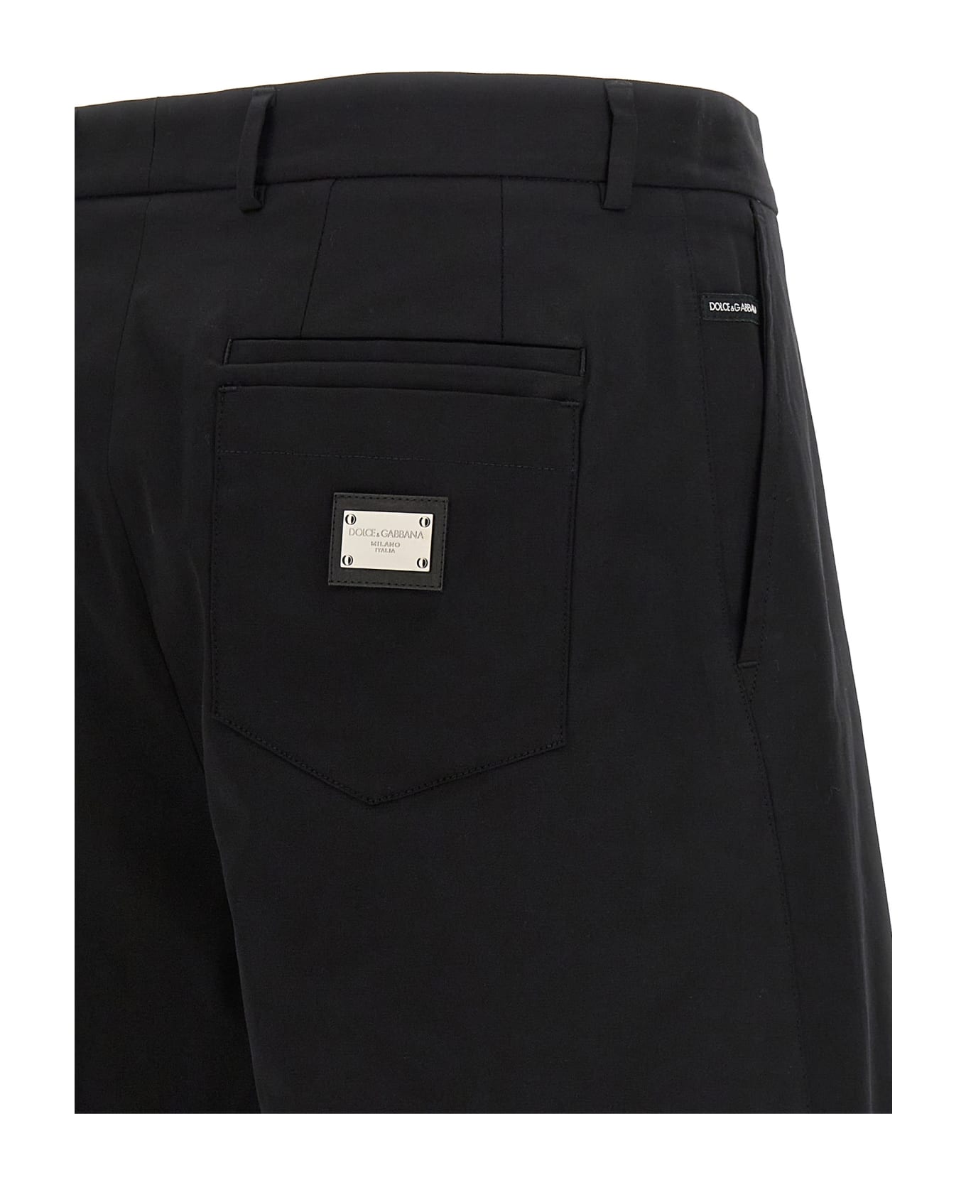 Dolce & Gabbana Logo Plaque Bermuda Shorts - Black