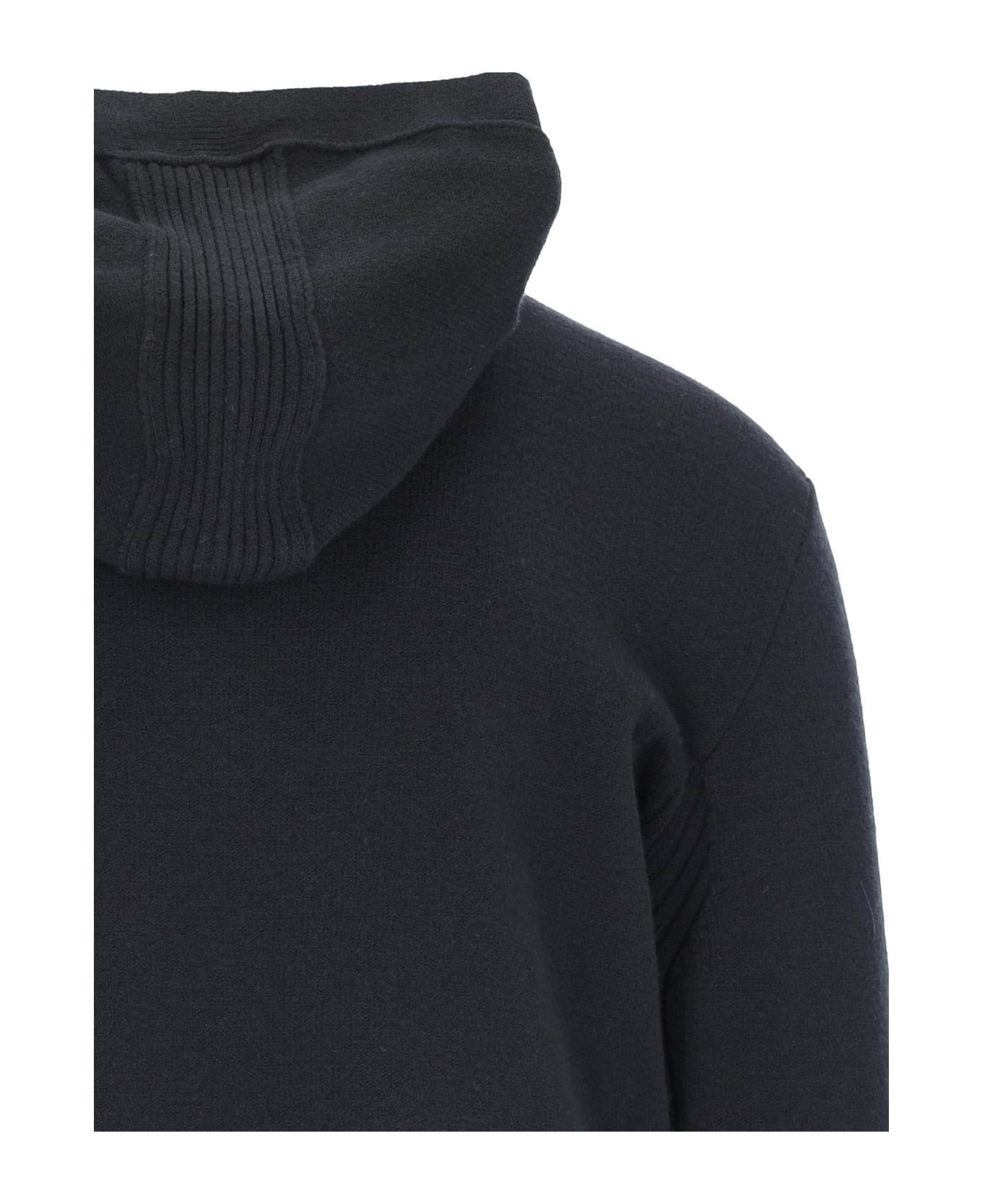C.P. Company Black Virgin Wool Blend Sweatshirt - Black ニットウェア