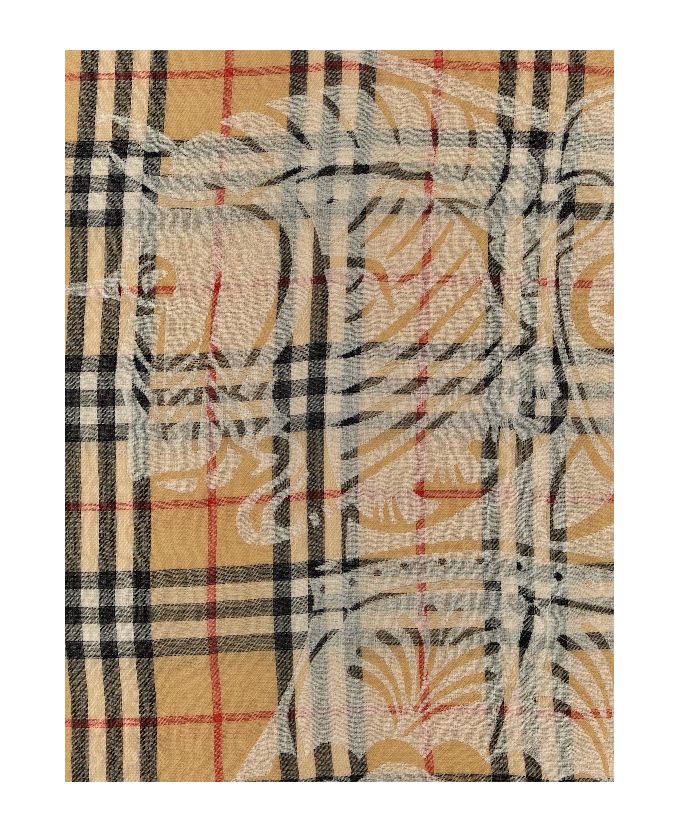 Burberry Check Wool Scarf - Multicolor