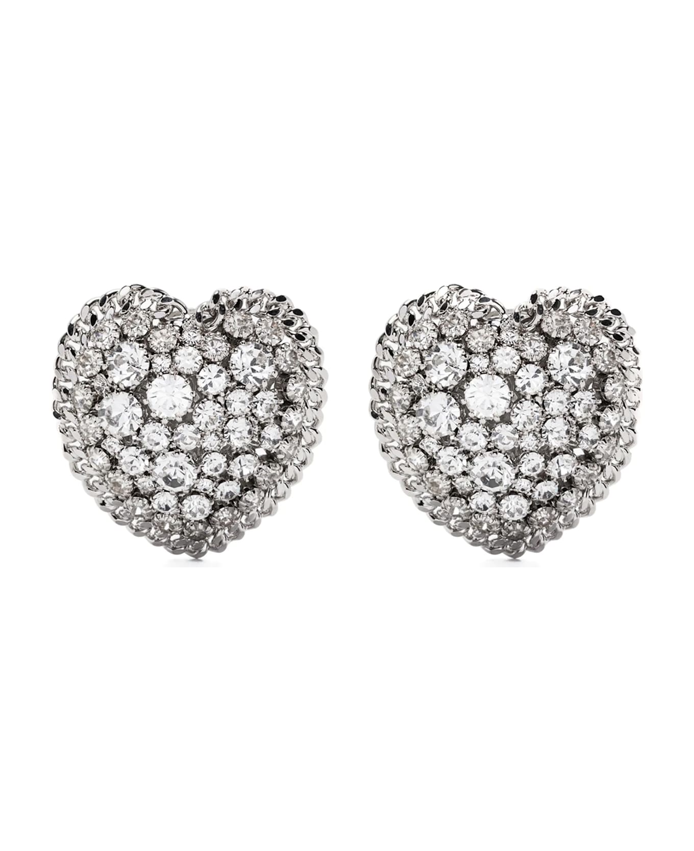 Alessandra Rich Heart Earrings - Silver