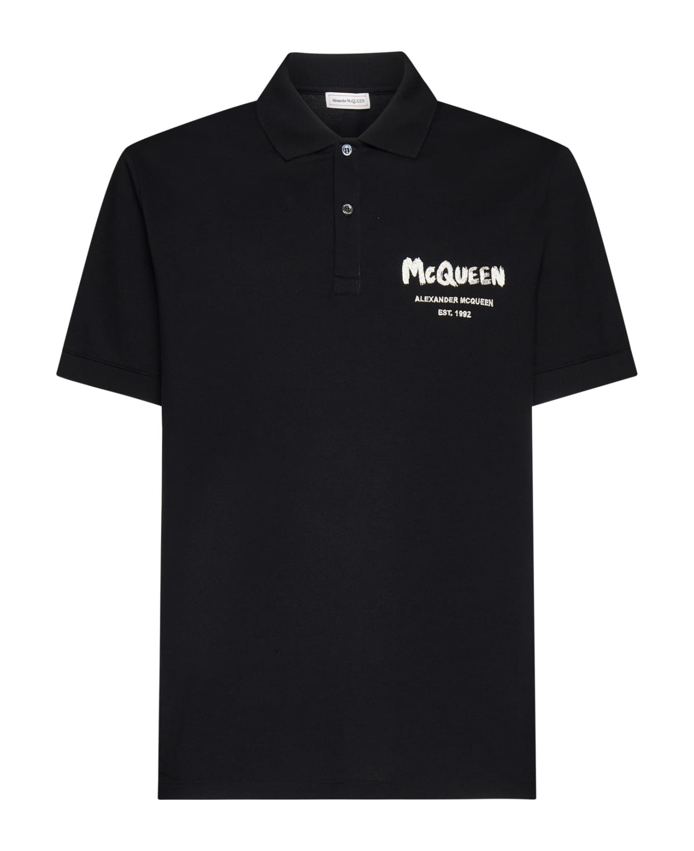 Alexander McQueen Cotton Polo Shirt - Black ポロシャツ