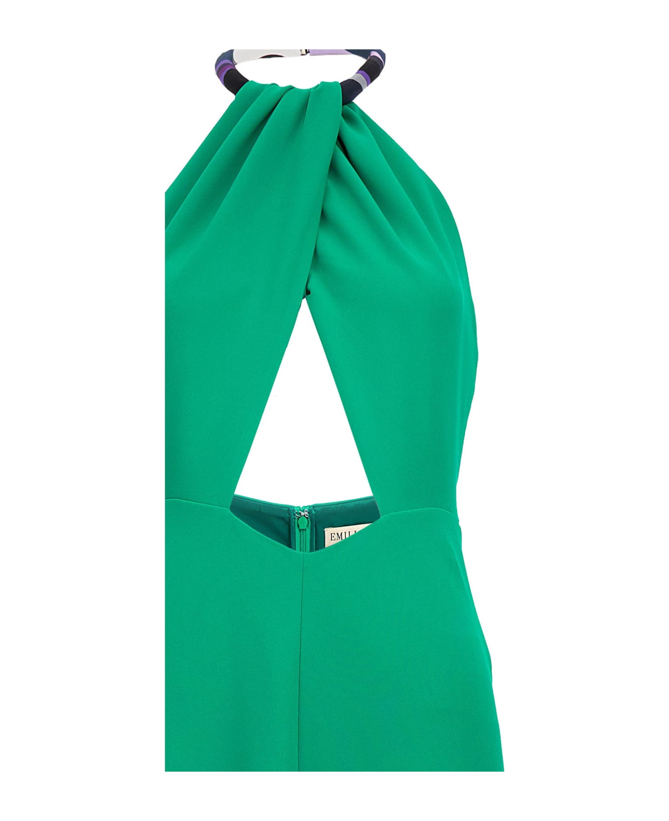 Pucci Cut-out Choker Long Dress - Green