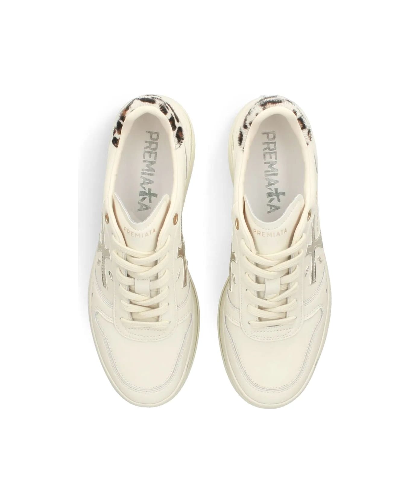 Premiata Micol Sneakers - White Cream Leopard Print