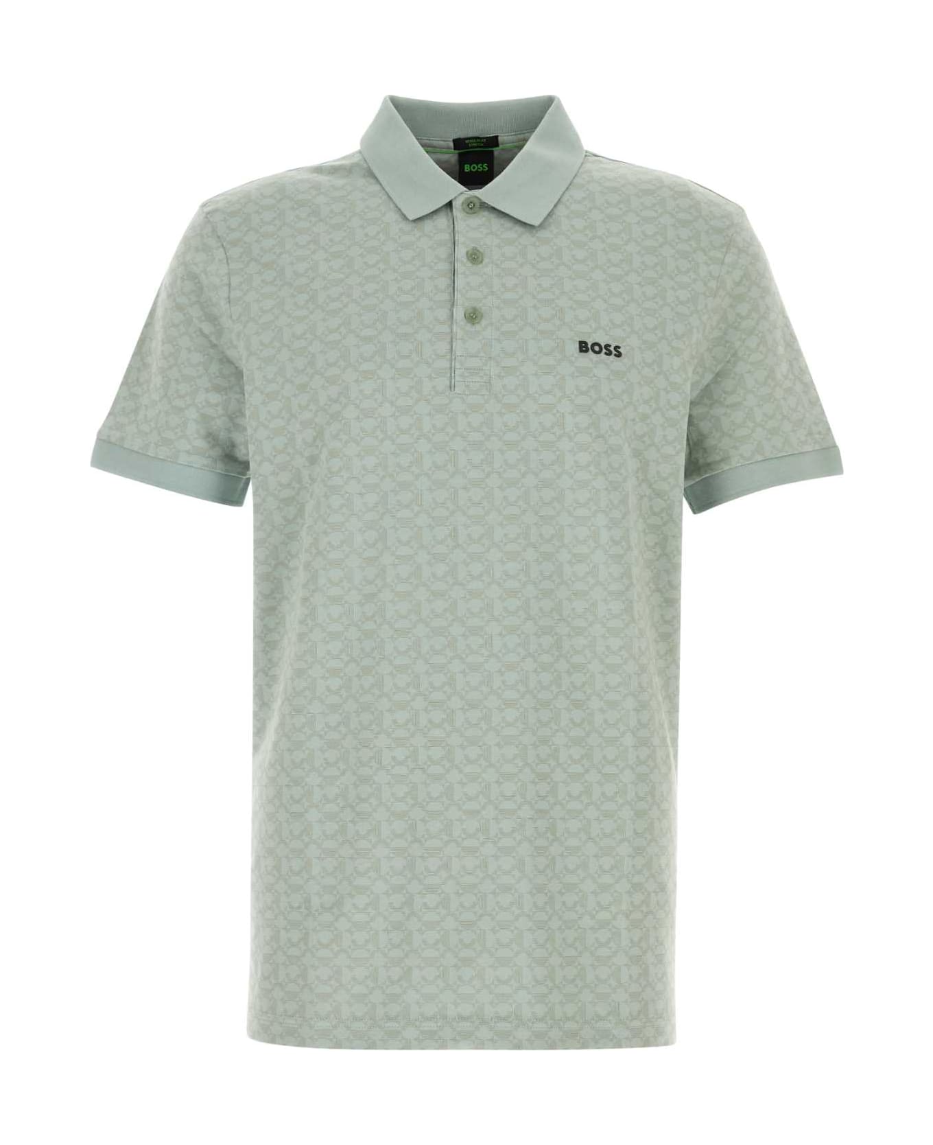 Hugo Boss Mint Green Stretch Cotton Polo Shirt - 357OPENGREEN