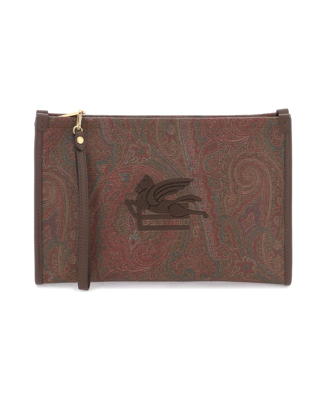 Etro Paisley Pouch With Embroidery - Beige
