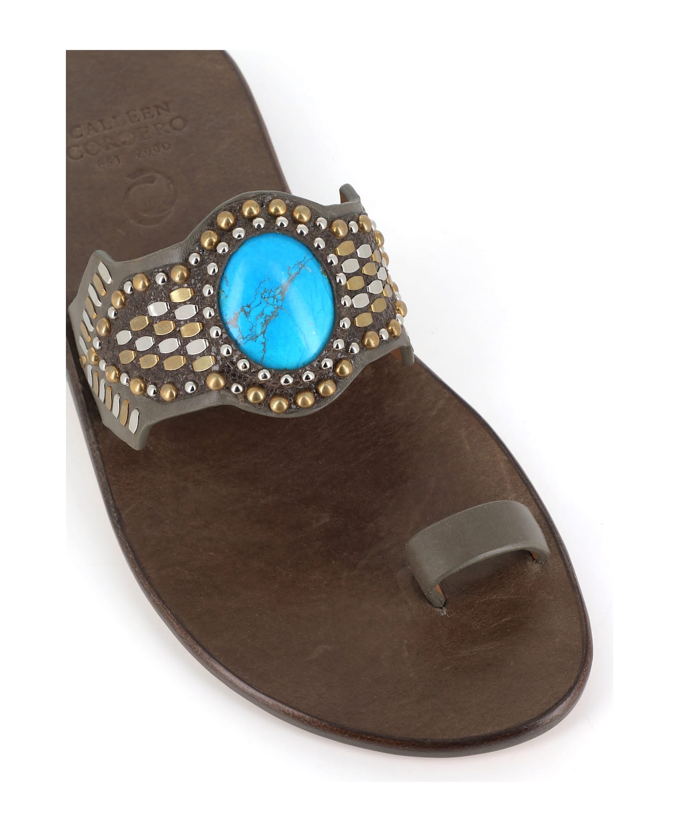 Calleen Cordero Mule Reina - Beige/turchese