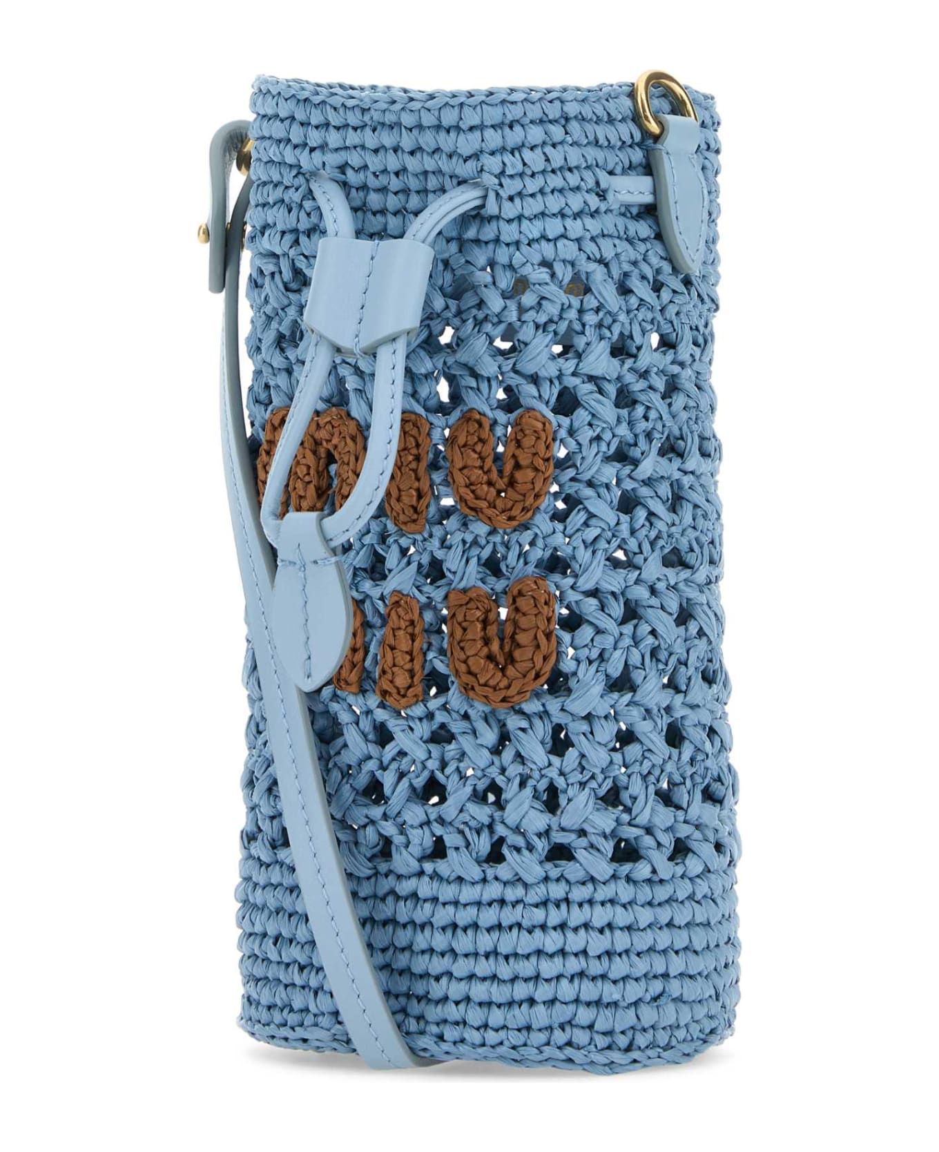 Miu Miu Light Blue Crochet Bucket Bag - CELESTECOGNAC トートバッグ