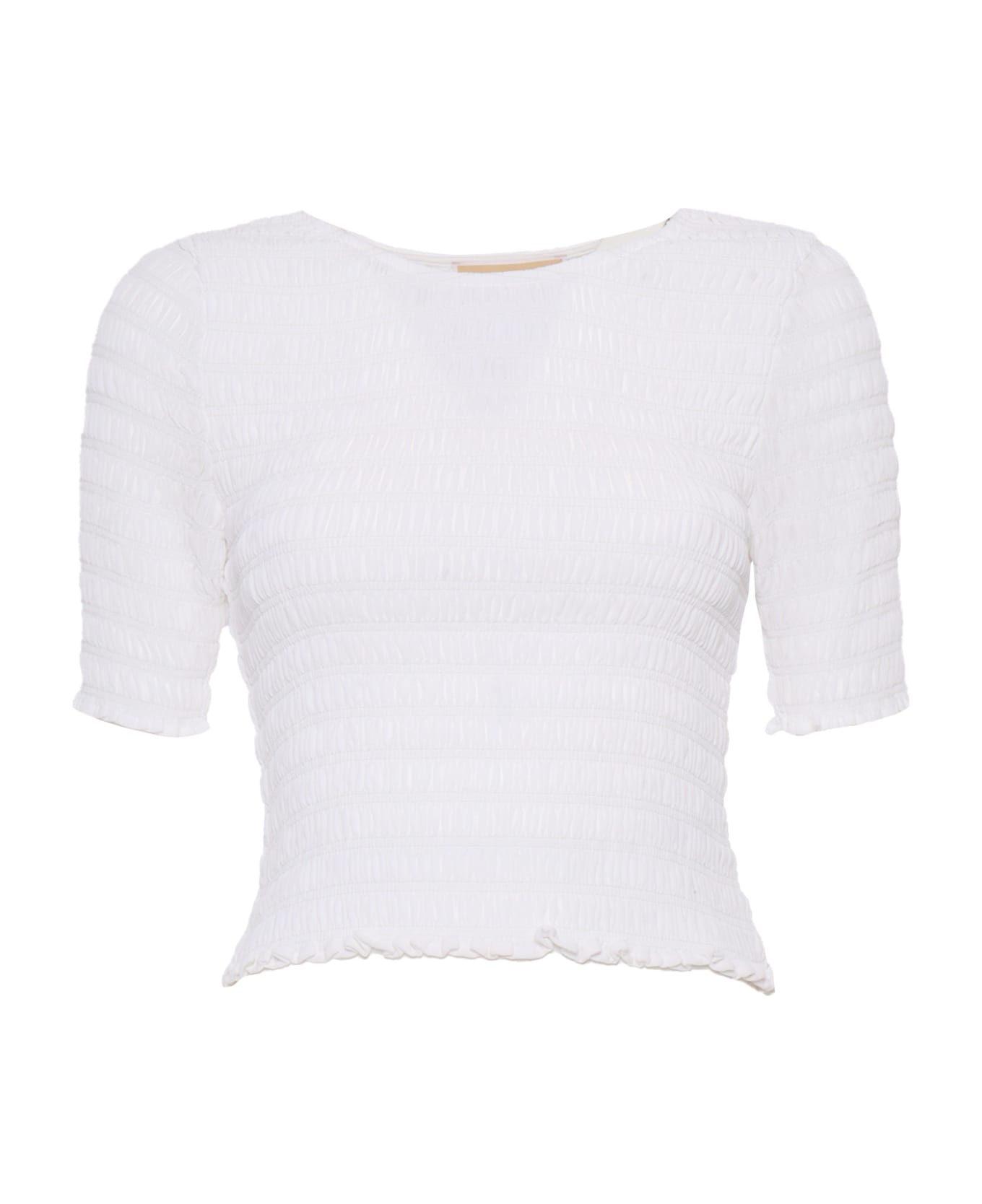 Michael Kors White Elastic Stretch T-shirt - White