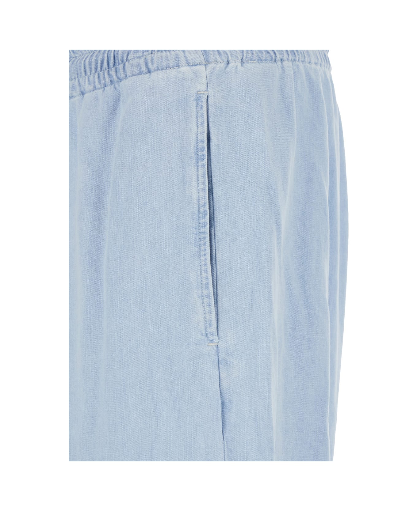 A.P.C. Light Blue Pants With Elastic Waist And Drawstring In Cotton Man - Light blue