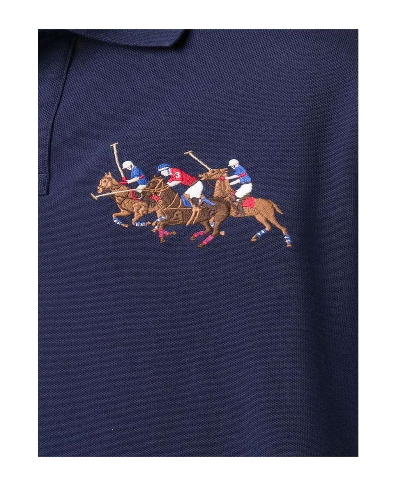 Ralph Lauren Blue Cotton Polo Shirt - Newport Navy