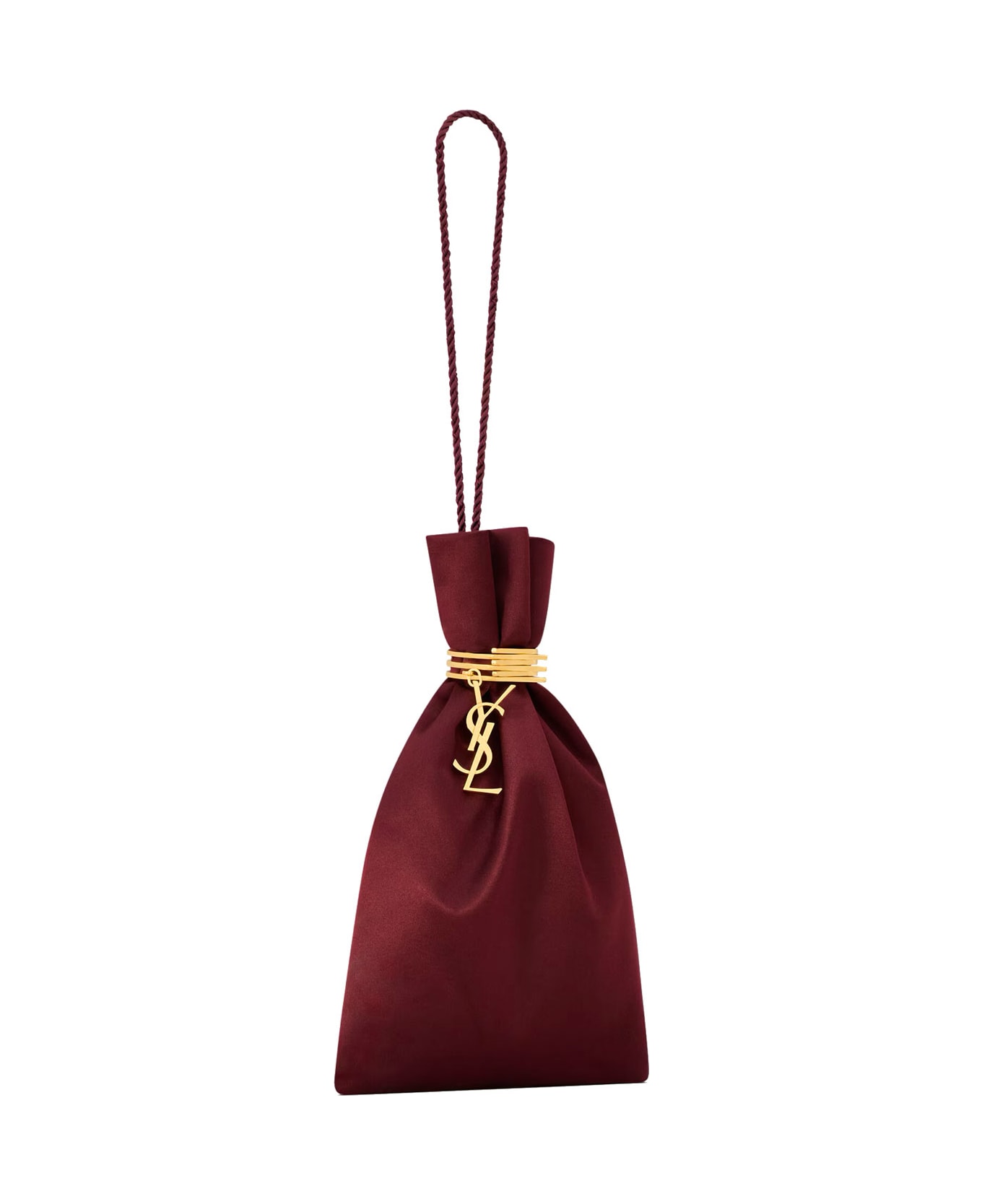 Saint Laurent Burgundy Satin Handbag - SOFTBORD