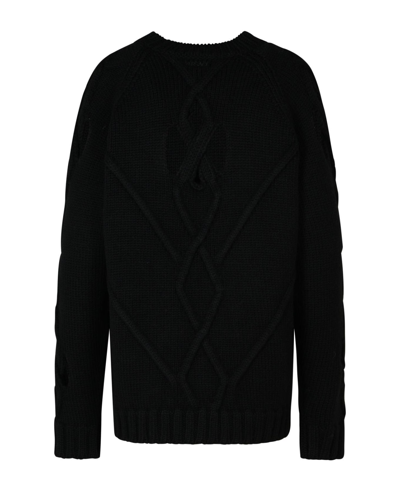 Versace Black Wool Blend Sweater - Black ニットウェア