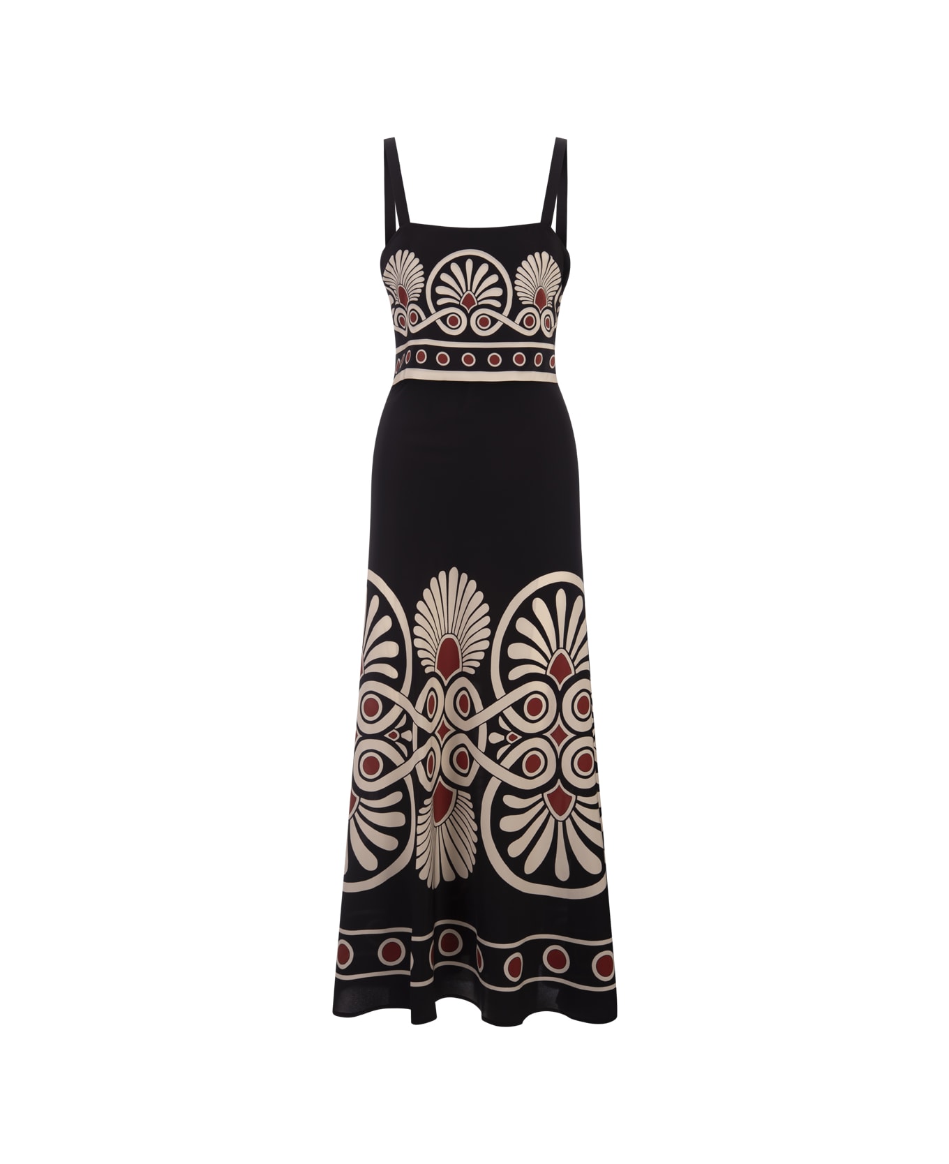 La DoubleJ Slip-around Dress In Medallion Placée Black In Crepe De Chine - Black