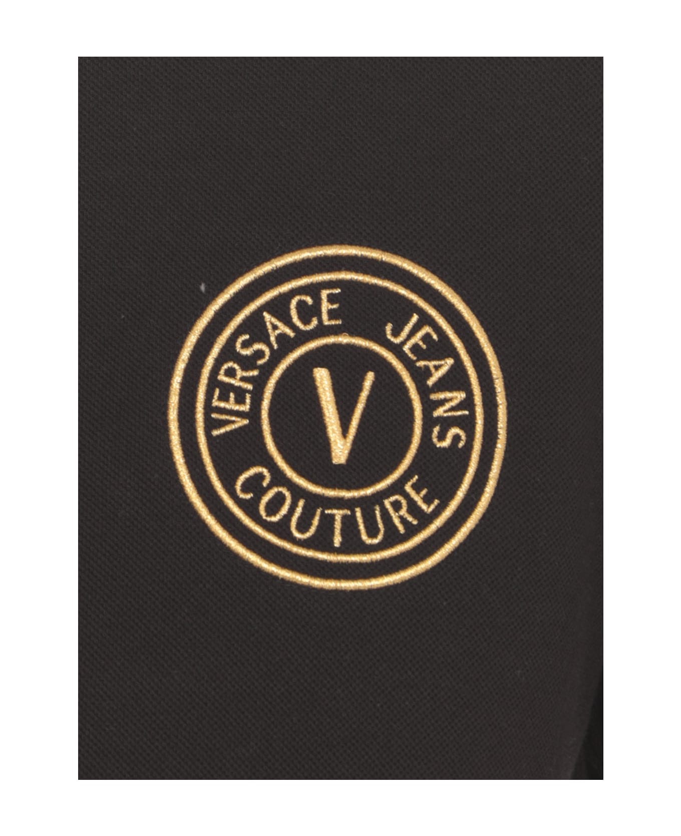 Versace Jeans Couture Logoed Polo Shirt - Black