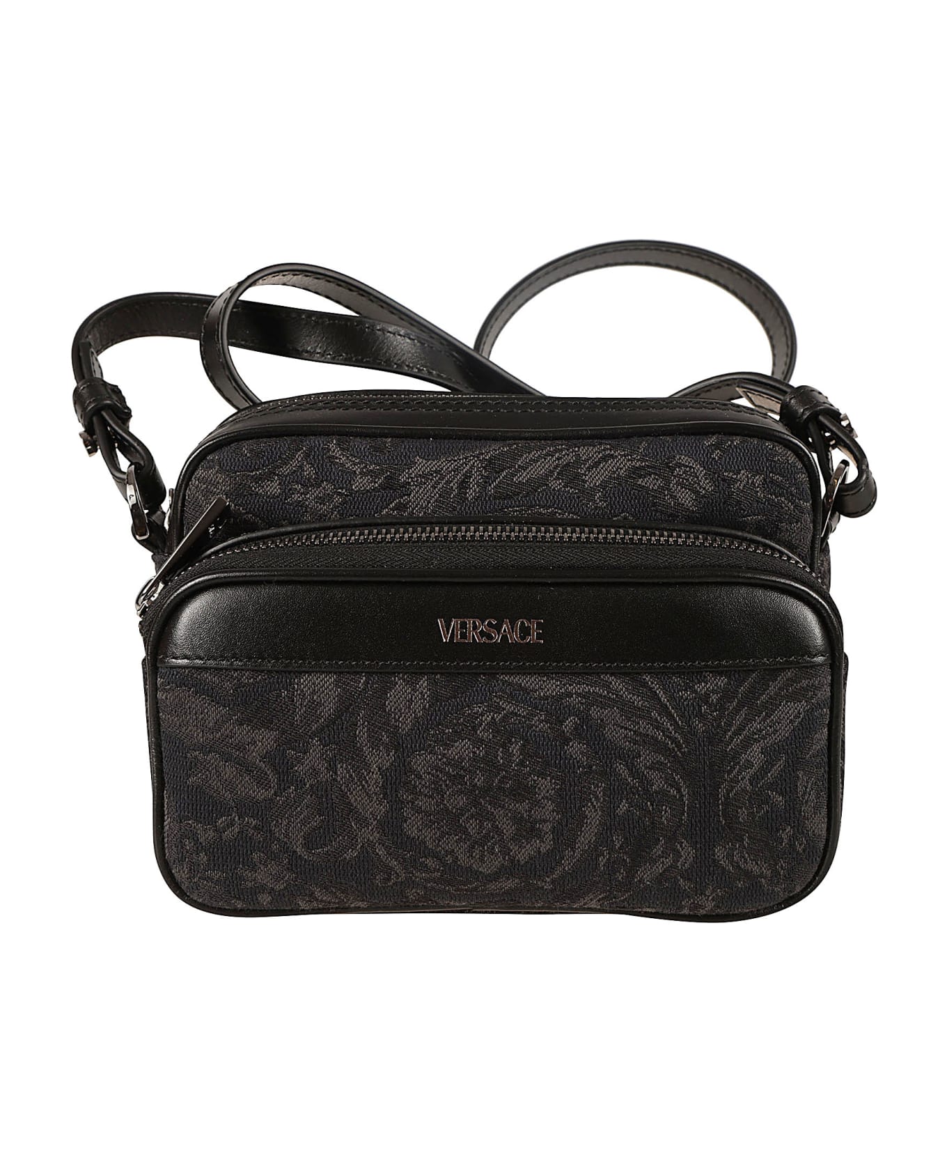 Versace Small Jacquard Crossbody Bag - Black ショルダーバッグ