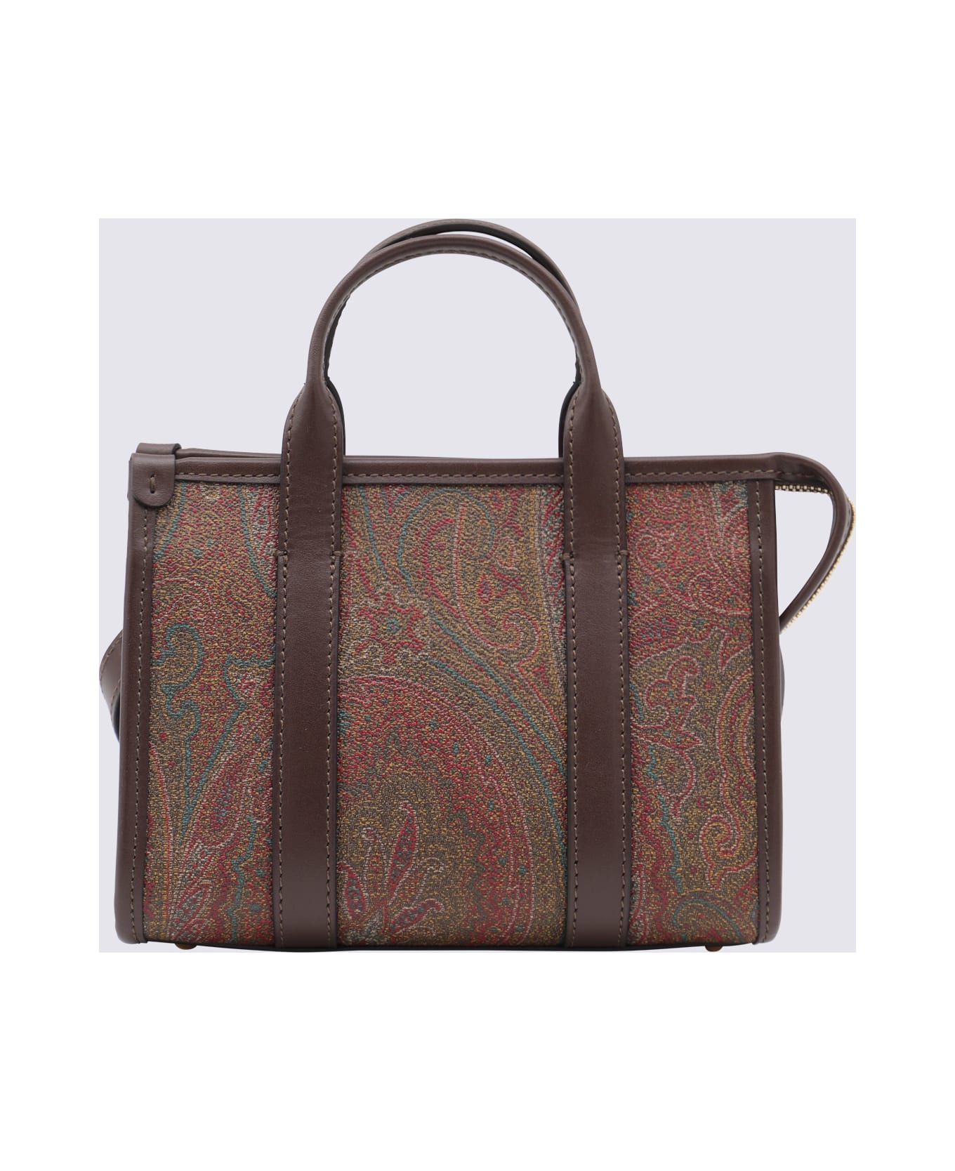 Etro Brown Cotton Mini Arnica Top Handle Bag - Brown トートバッグ