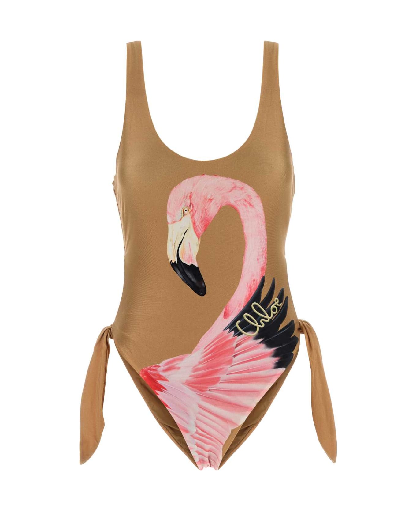 Chloé Gold Stretch Nylon Swimsuit - DELICATEPINK