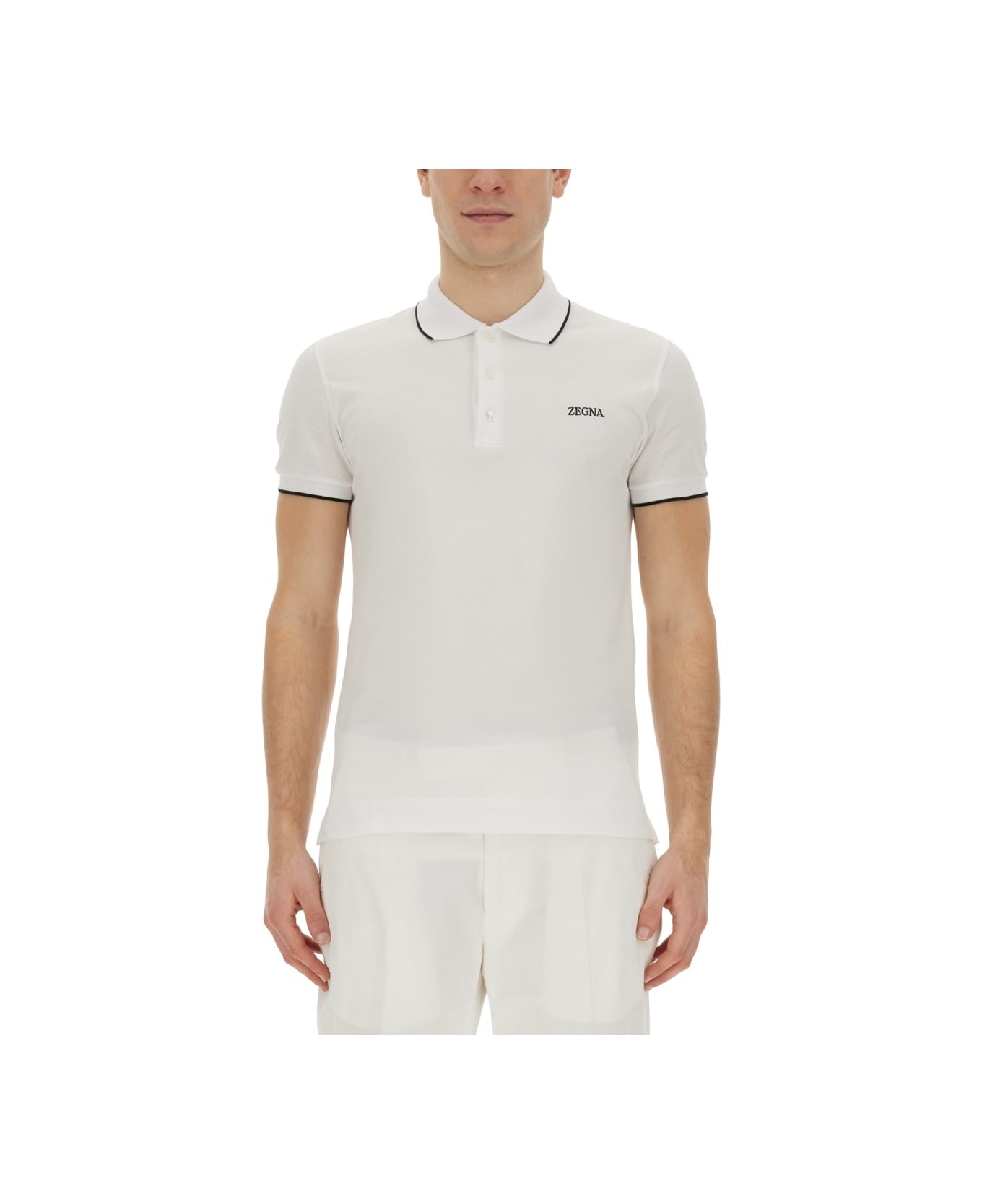 Zegna Polo With Logo - WHITE