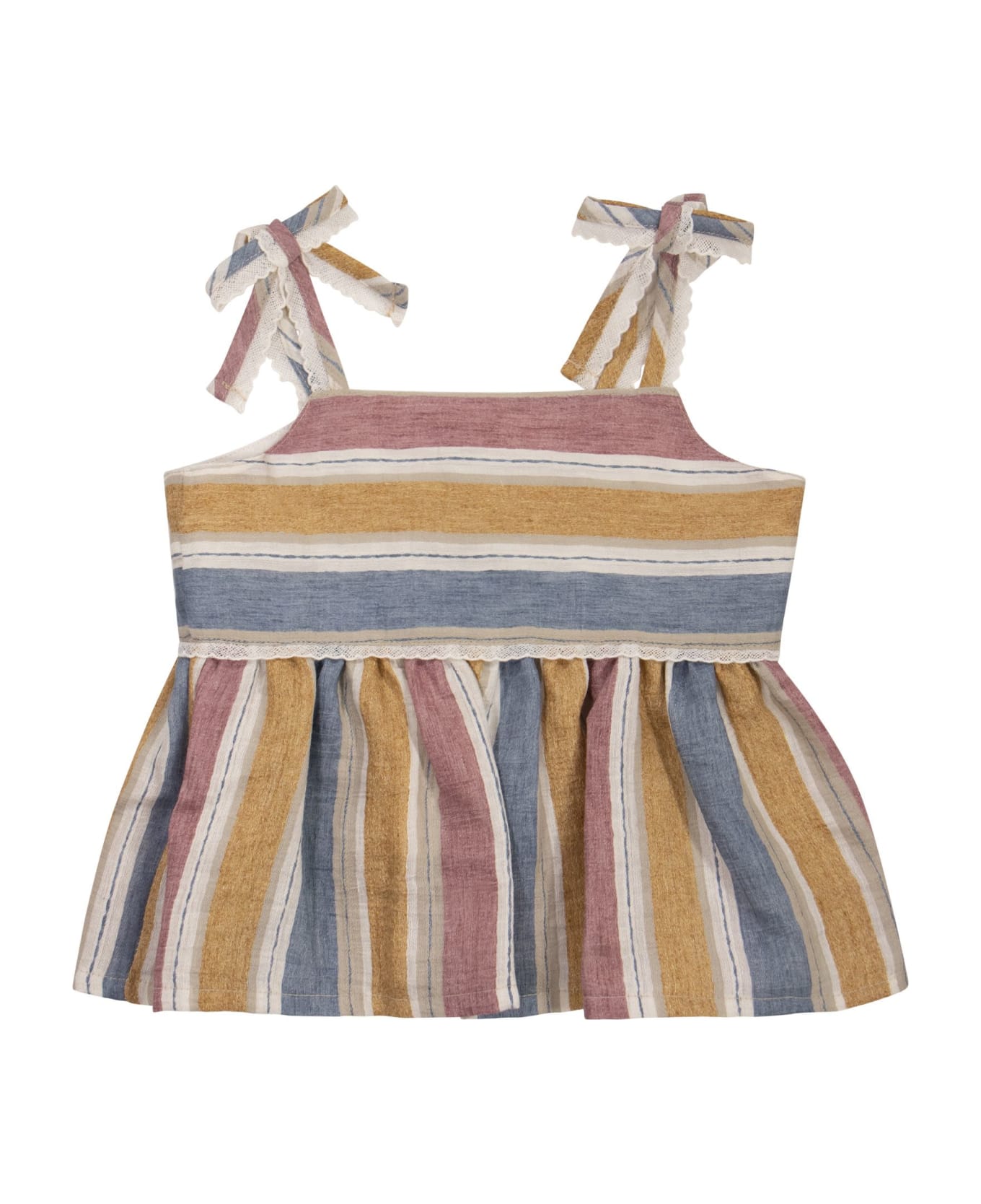 Il Gufo Striped Linen-blend Top - Amber Tシャツ＆ポロシャツ