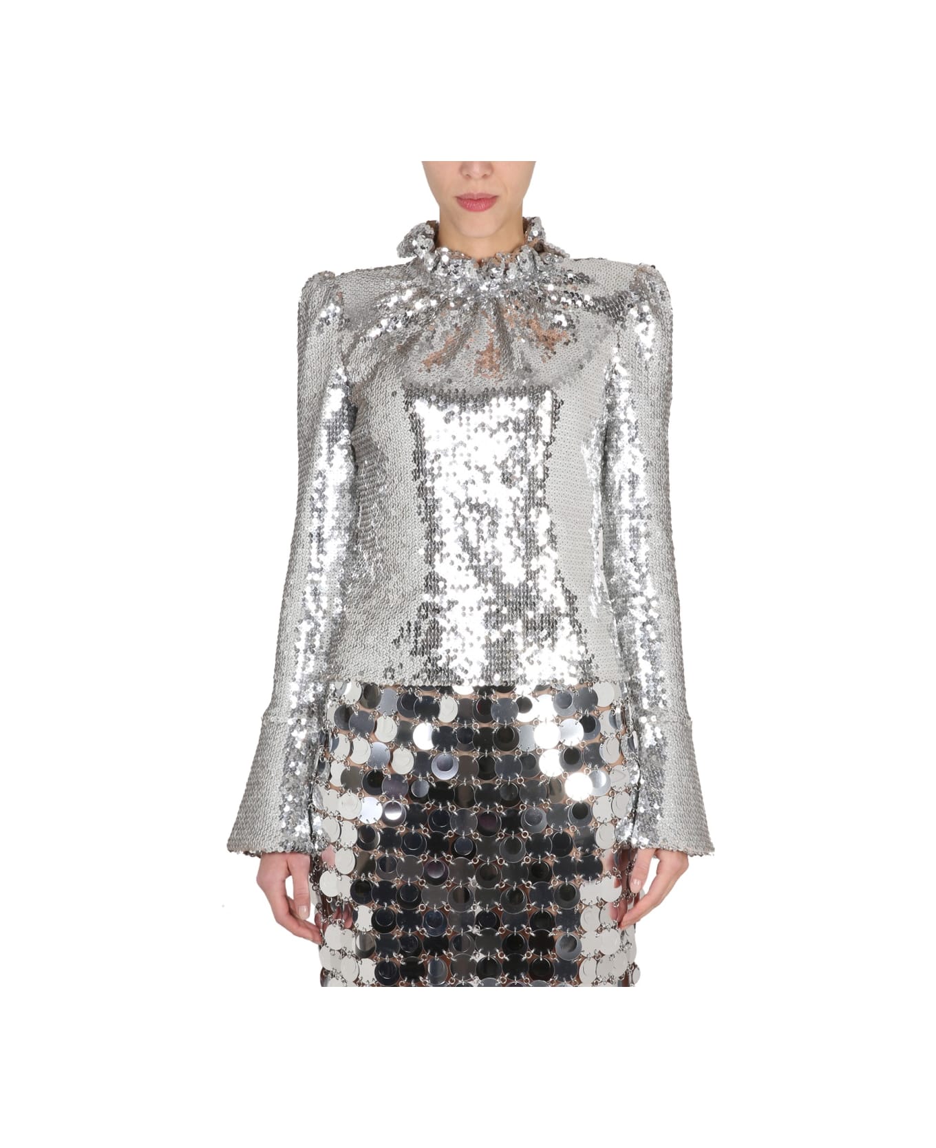 Paco Rabanne Sequined Top - SILVER