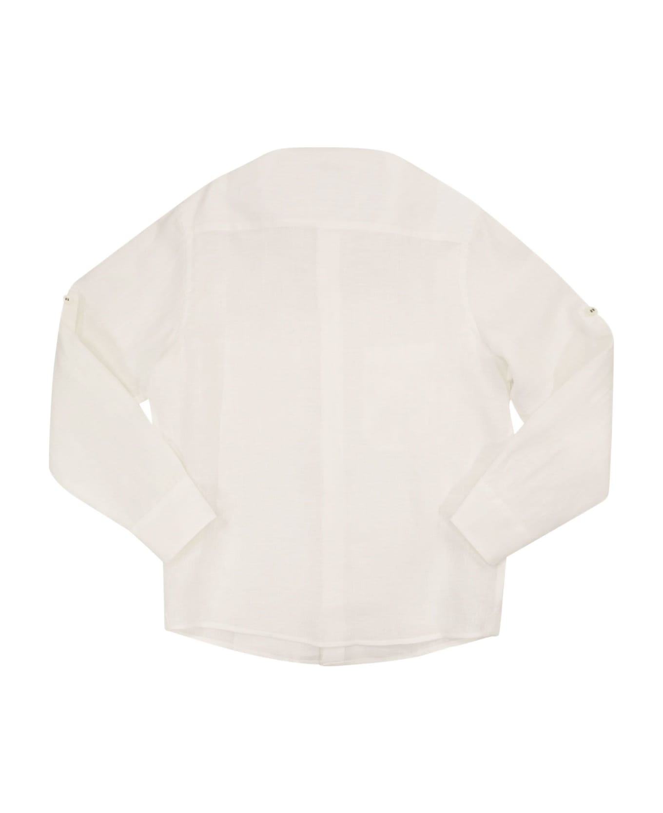 Brunello Cucinelli Linen Shirt With Mandarin Collar And Pockets - White シャツ