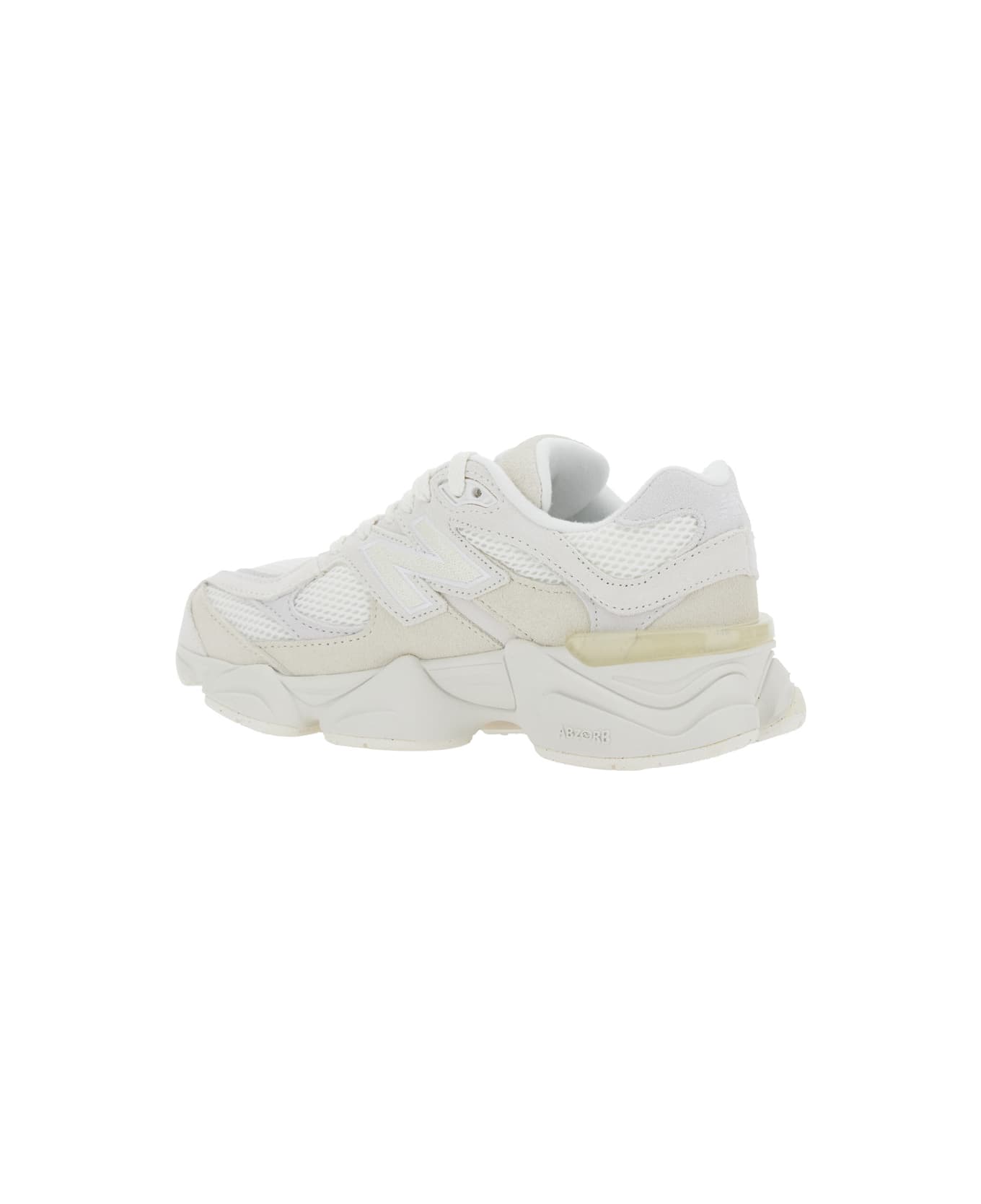 New Balance 
9060
 White Sneakers With Lateral Logo In Suede Unisex - White