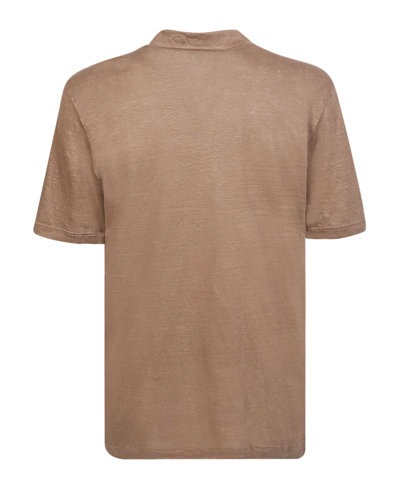 Lardini Linen Polo Light Brown Shirt - Brown