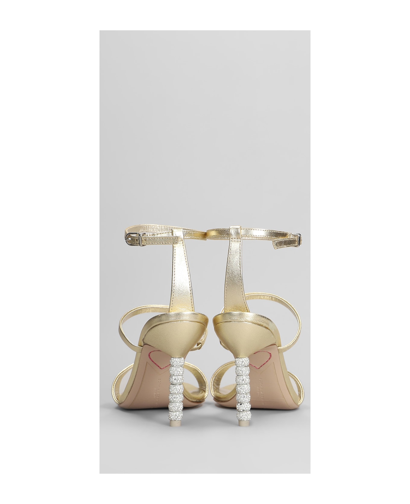 Sophia Webster Rosalind Crystal Mid Sandals In Gold Leather - gold