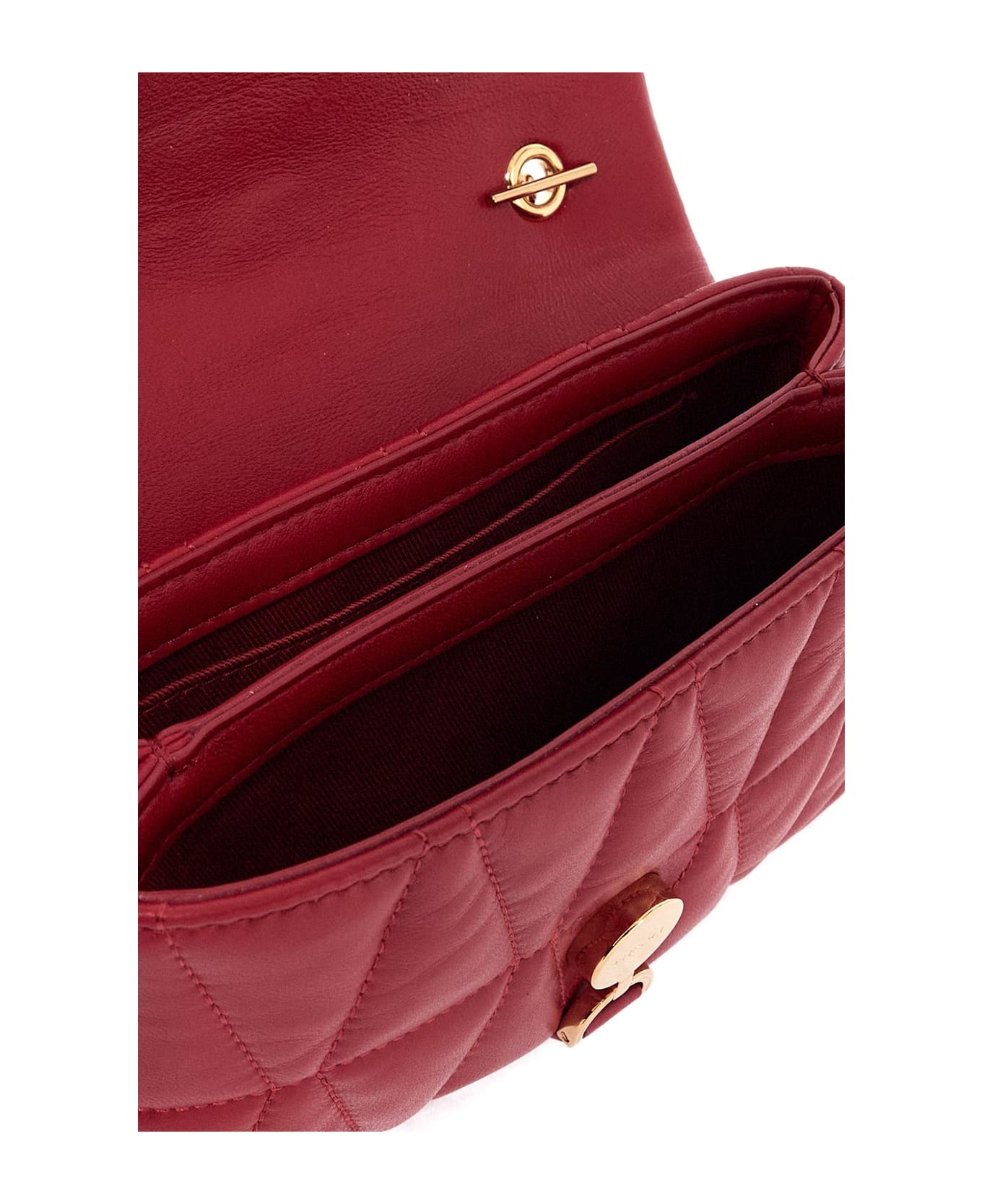 Versace 
cleio
 Small Red Leather Crossbody Bag - LIPSTICK RED-VERSACE GOLD (Red)