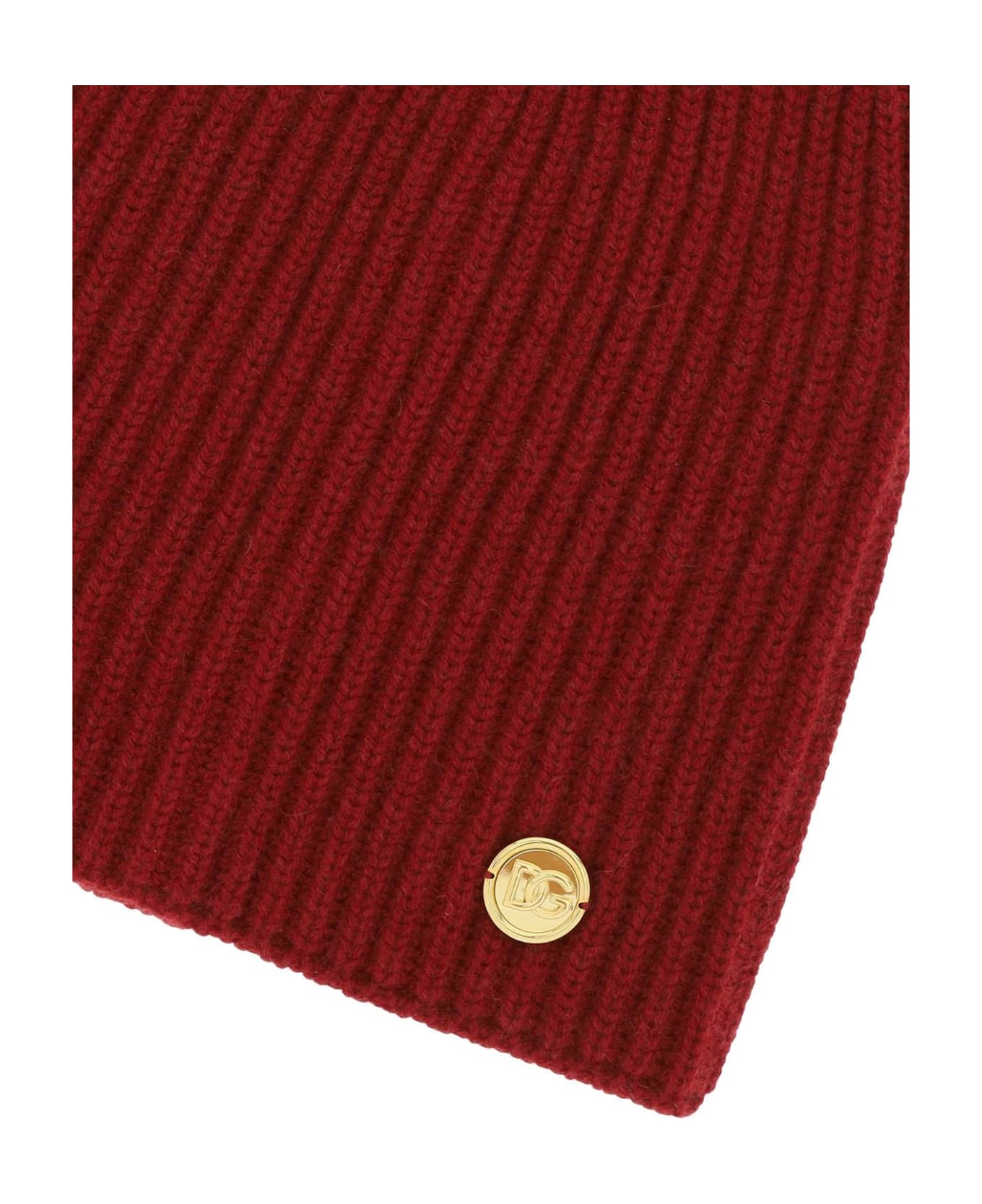 Dolce & Gabbana Cashmere Beanie Hat - BORDEAUX (Red)