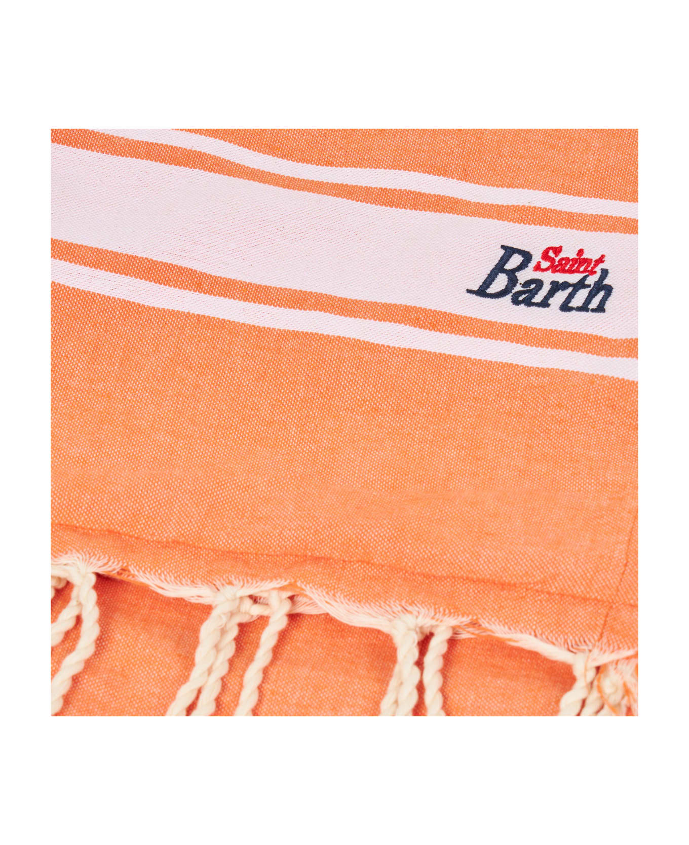 MC2 Saint Barth Fluo Orange Fouta Towel Doubled With Sponge - ORANGE