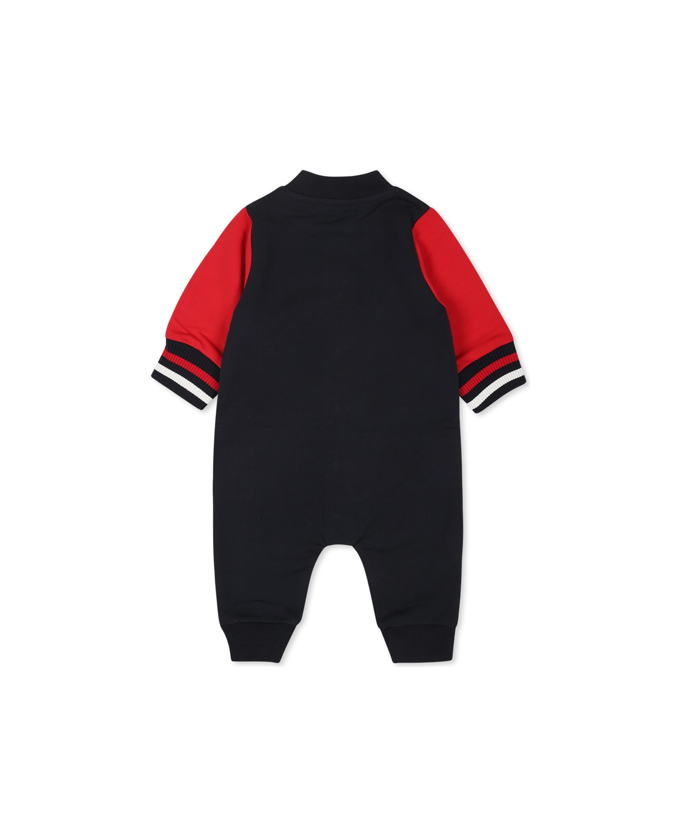 Moncler Blue Babygrow For Baby Boy With Logo - Blue