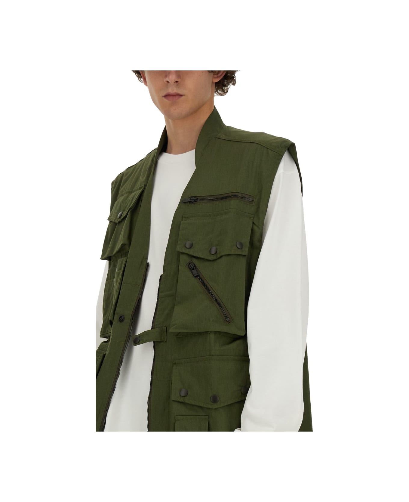 Needles Vest With Pockets - GREEN