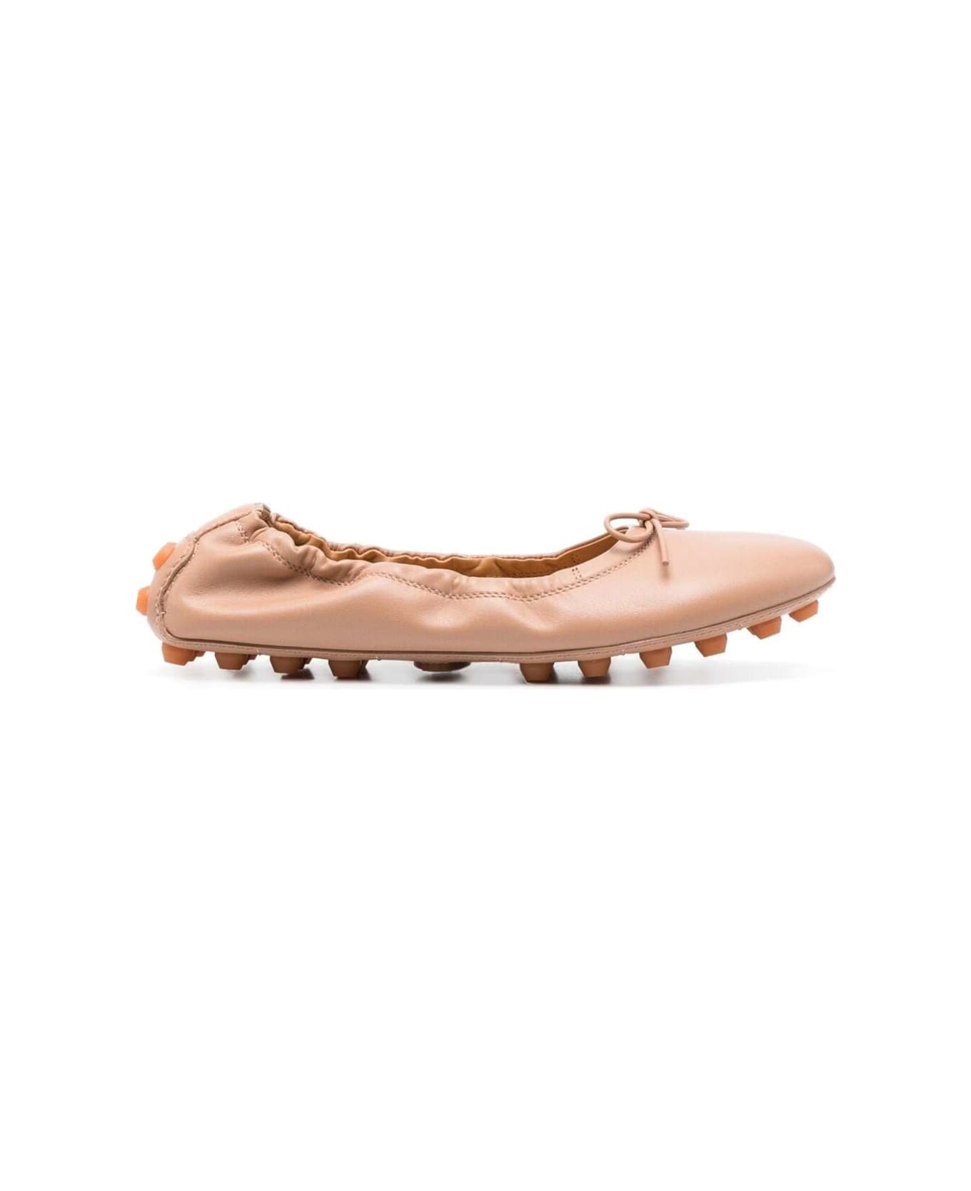 Tod's Beige Gommino Ballerina Shoes In Leather Woman - Beige