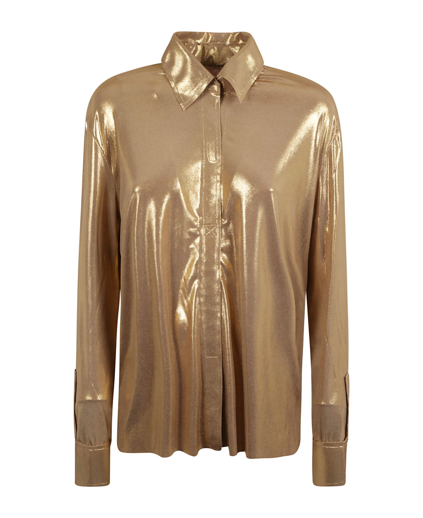 Norma Kamali Shiny Metallic Shirt - Gold
