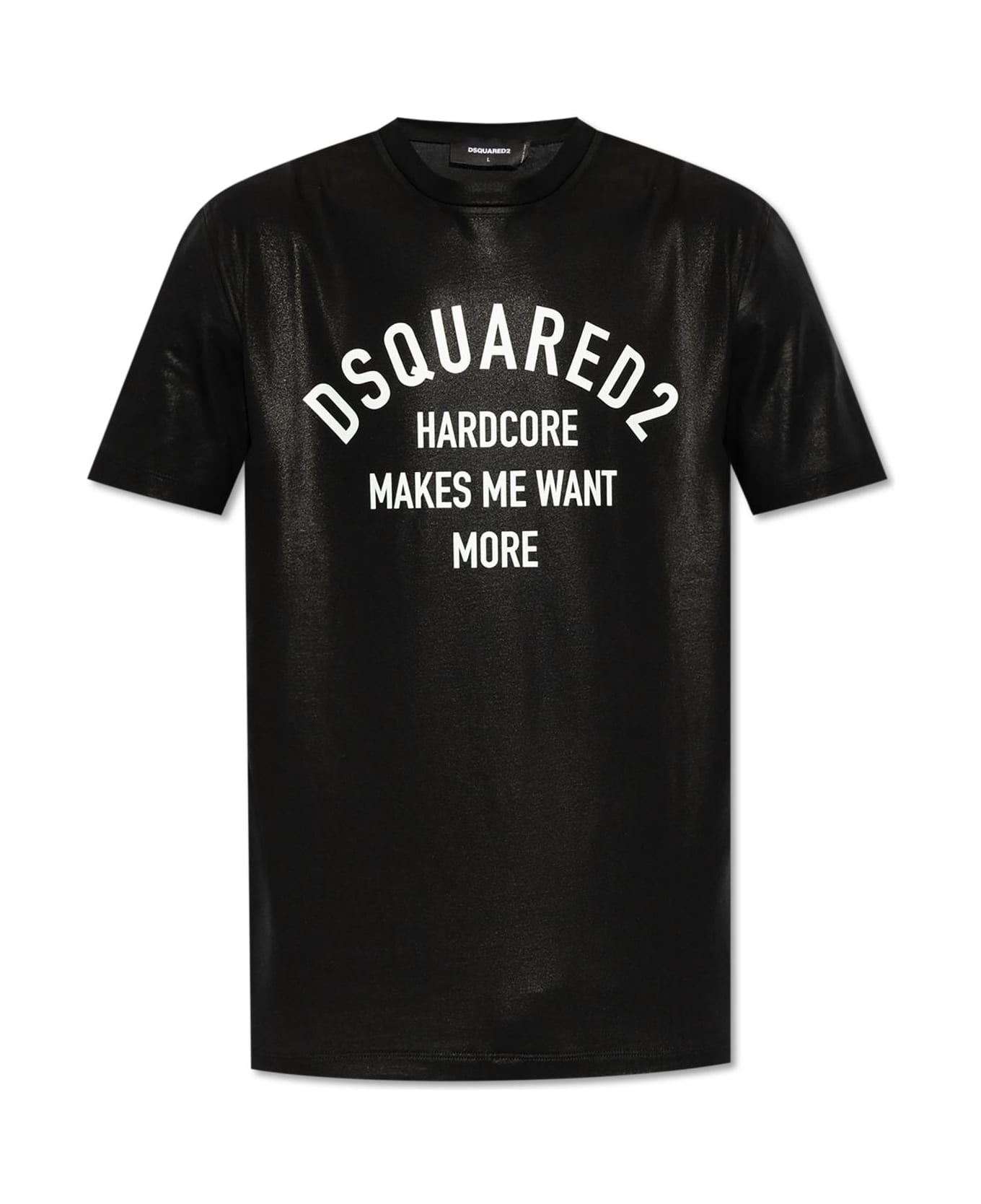 Dsquared2 Black Crewneck T-shirt With Logo Printed On The Front In Cotton Man - Black