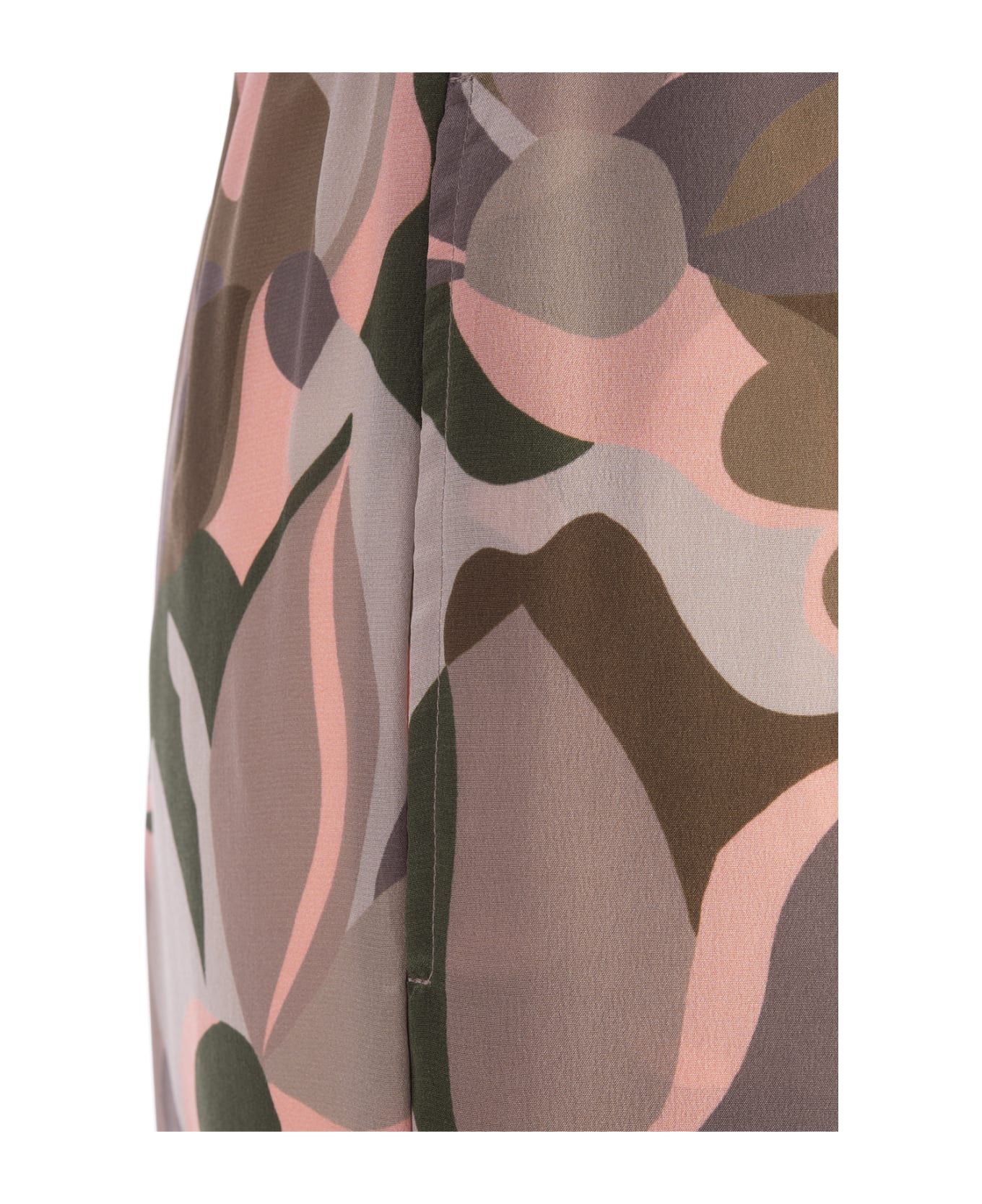 Aspesi Multicoloured Printed Silk Crepe De Chine Trousers - Multicolour
