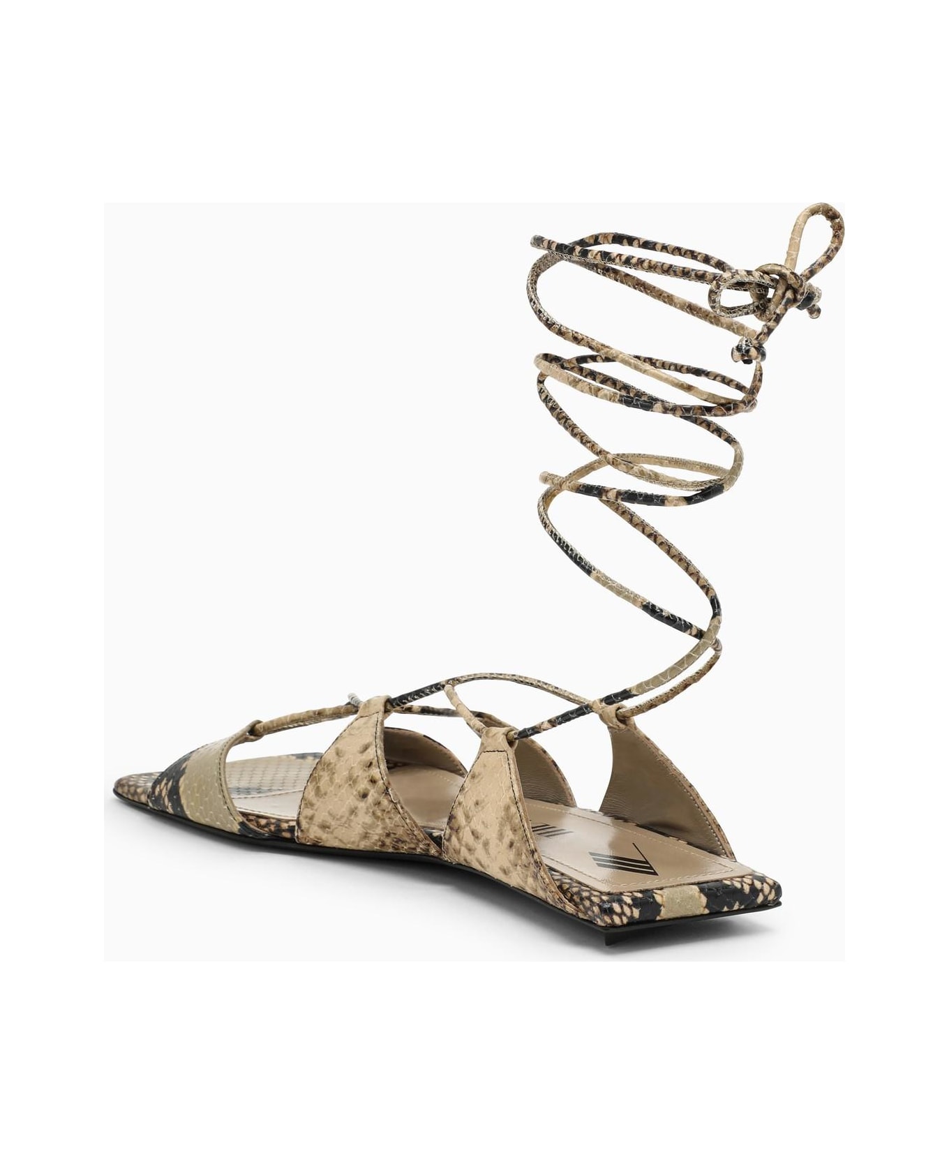 The Attico Low Sandal With Animal Motif - Beige