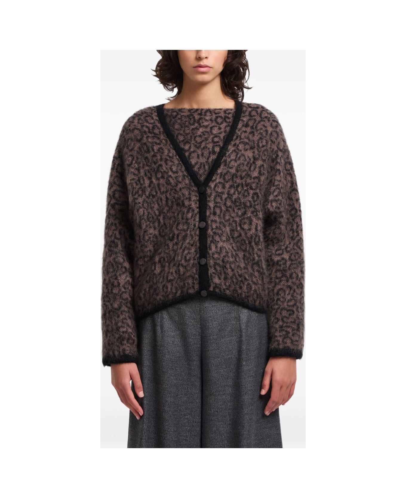Emporio Armani Wool Blend Cardigan - Black