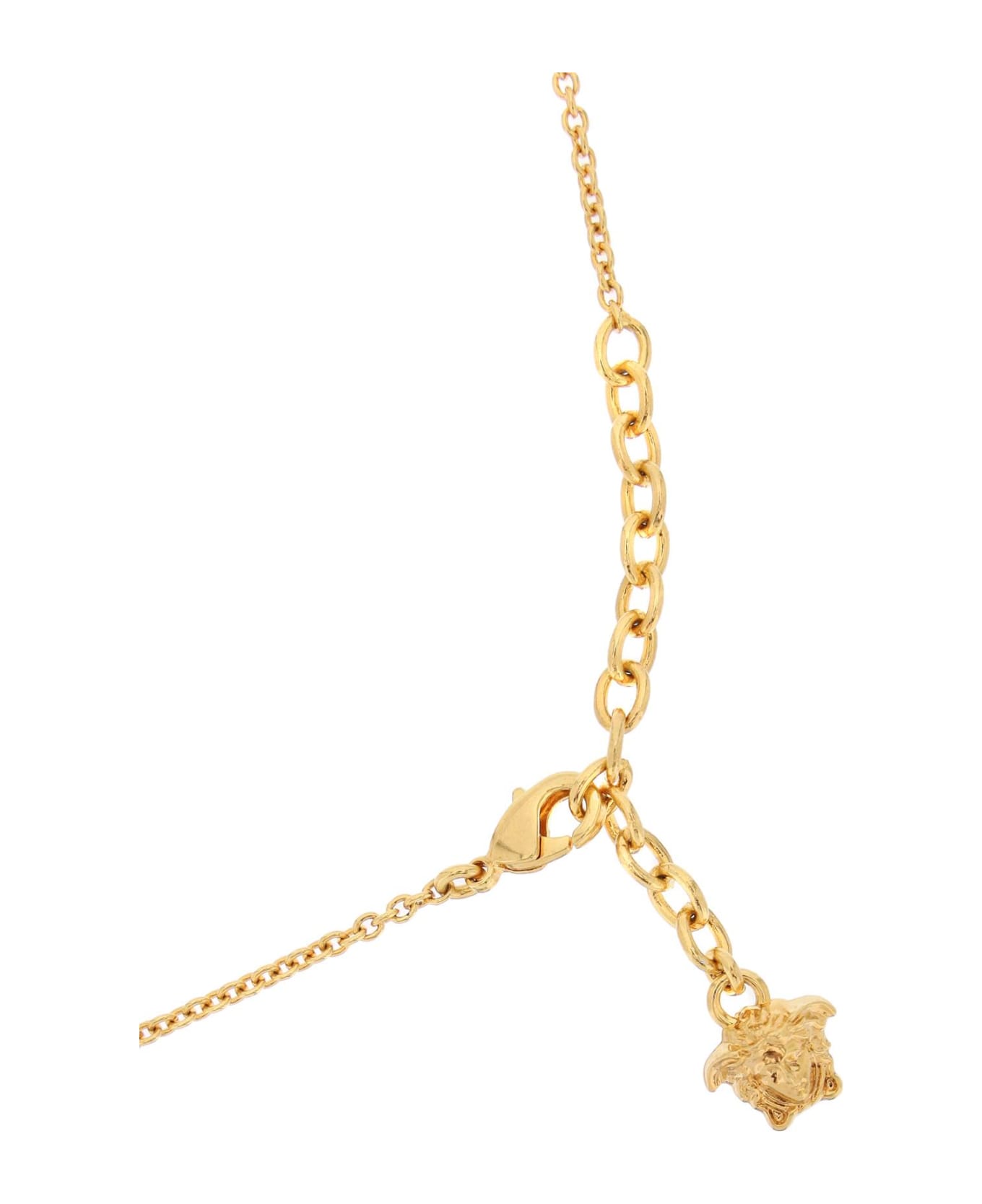 Versace 'medusa' Gold Brass Necklace - Black ネックレス
