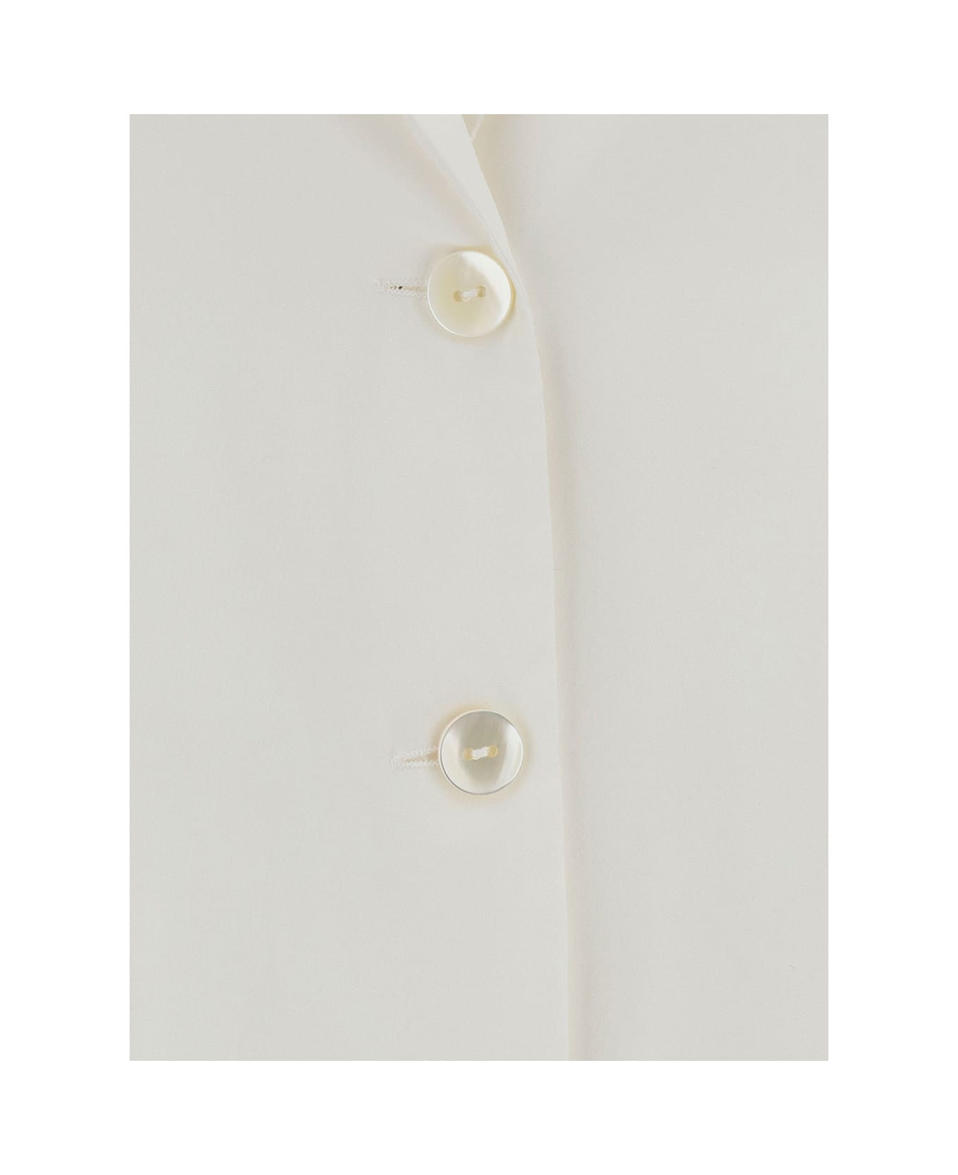 Parosh White Single-breasted Jacket With Mother-of-pearls Buttons In Silk Woman - White