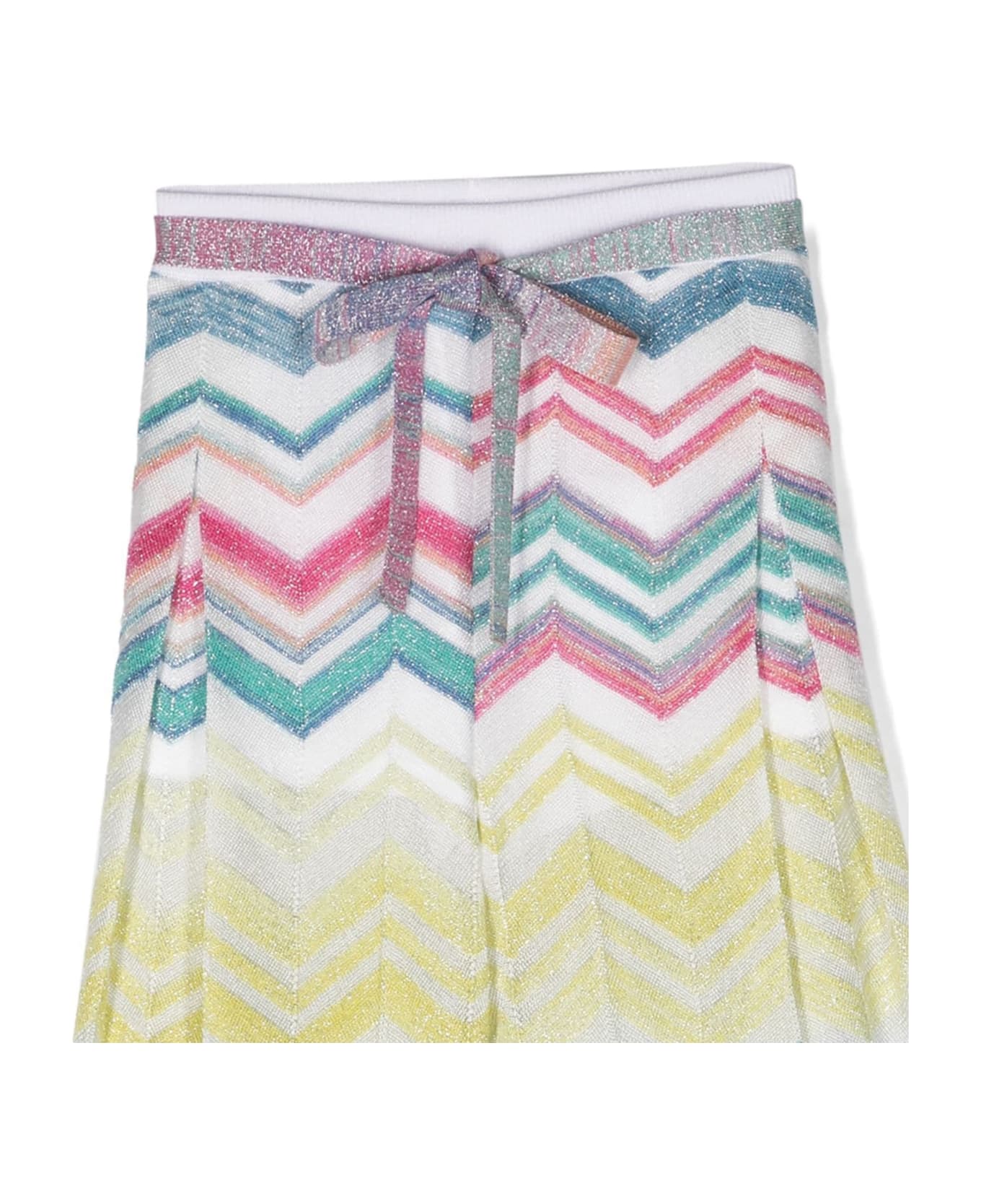 Missoni Kids Multicolor Casual Trousers For Girl With Chevron Pattern - Multicolor