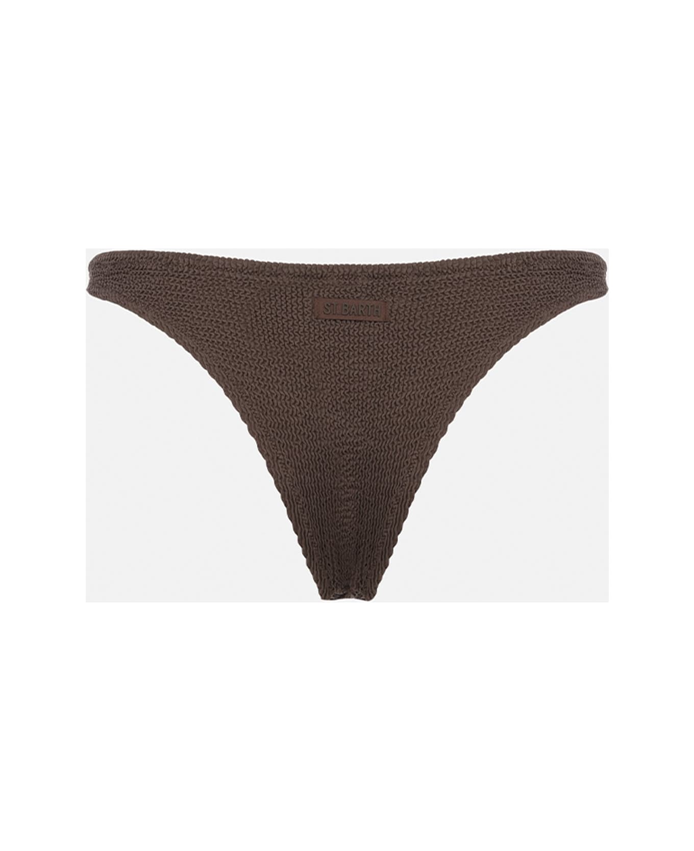 MC2 Saint Barth Woman Brown Classic Crinkle Swim Briefs Elise - BROWN