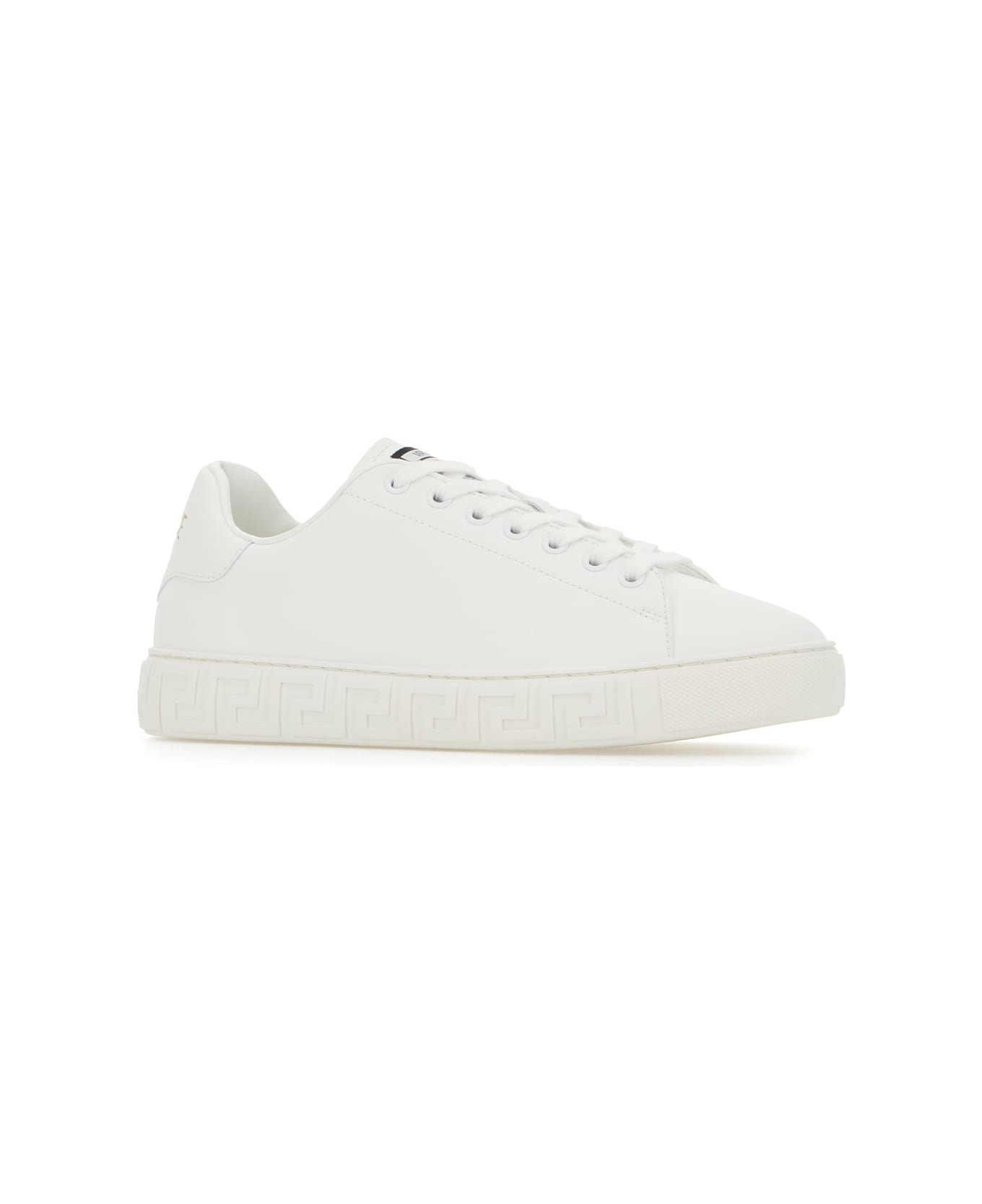 Versace White Leather Sneakers - WHITE