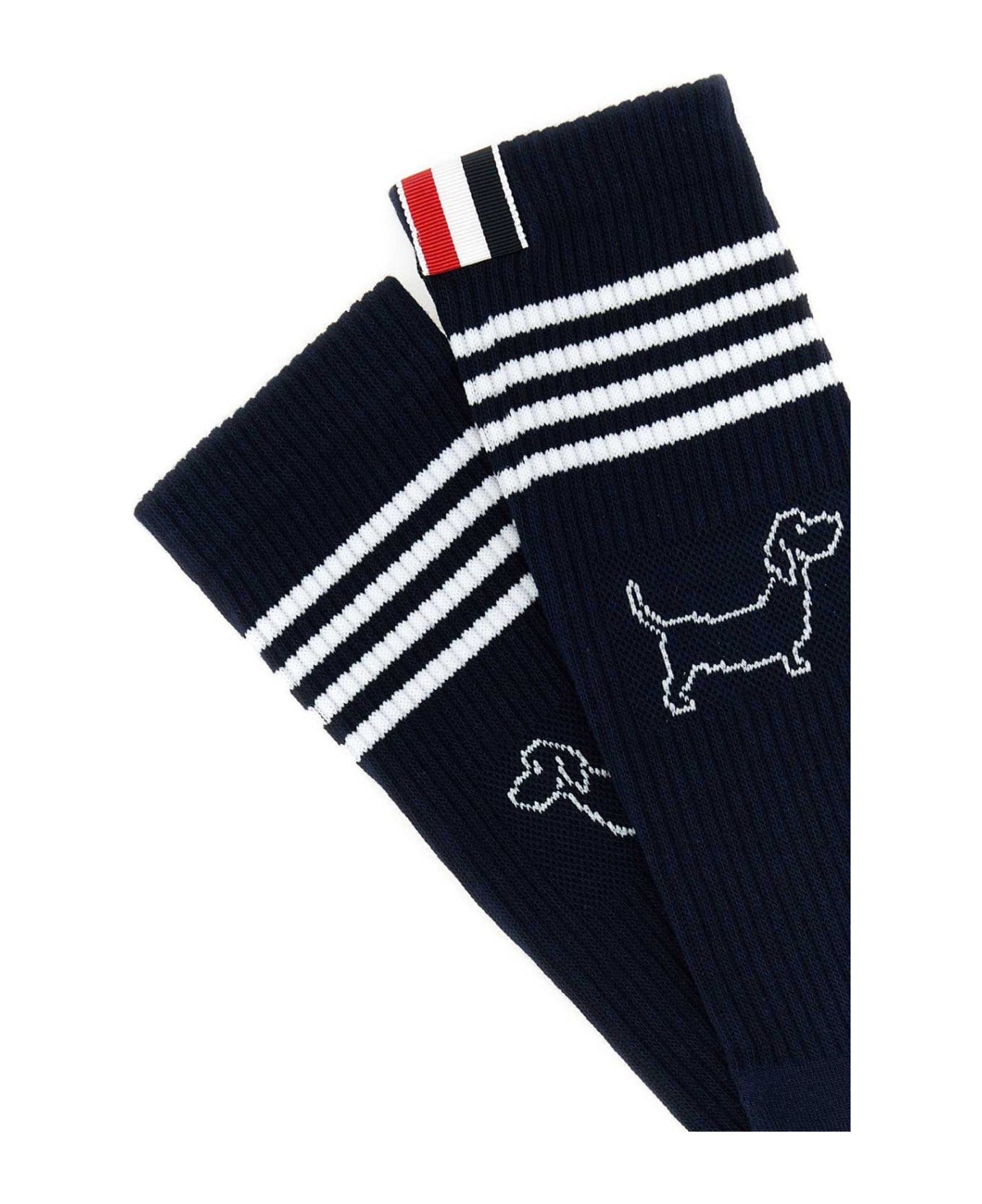 Thom Browne Hector Athletic Ribbed Socks - NAVY 靴下