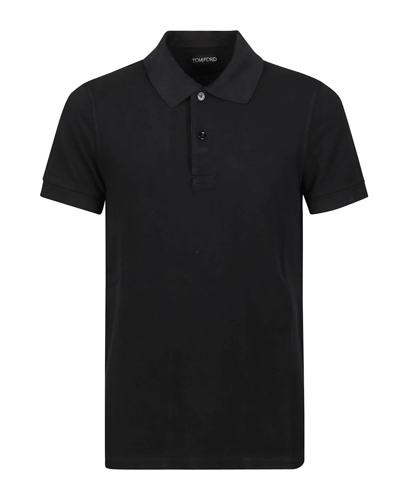 Tom Ford Tennis Piquet Short Sleeve Polo Shirt - Black
