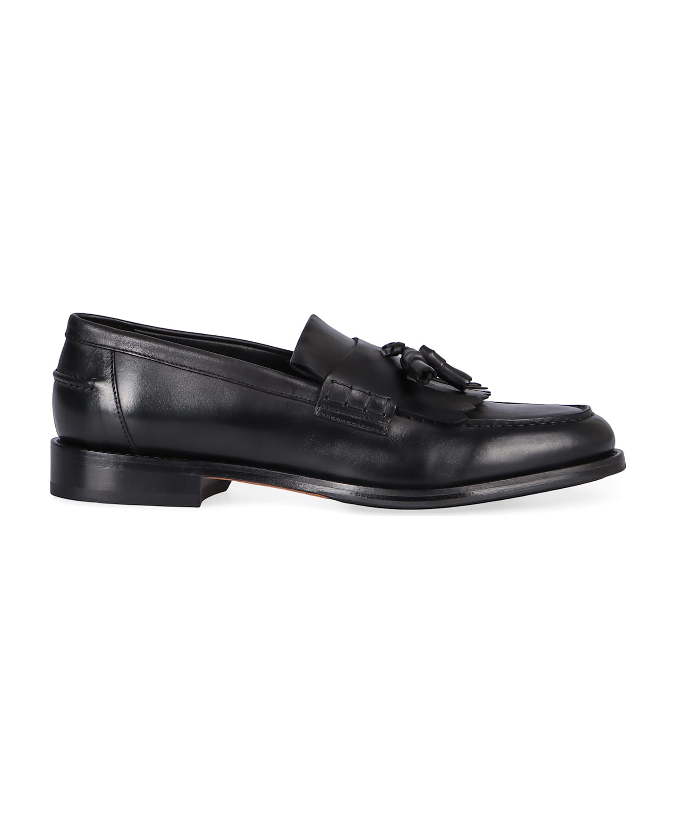 Doucal's Leather Moccasins - black