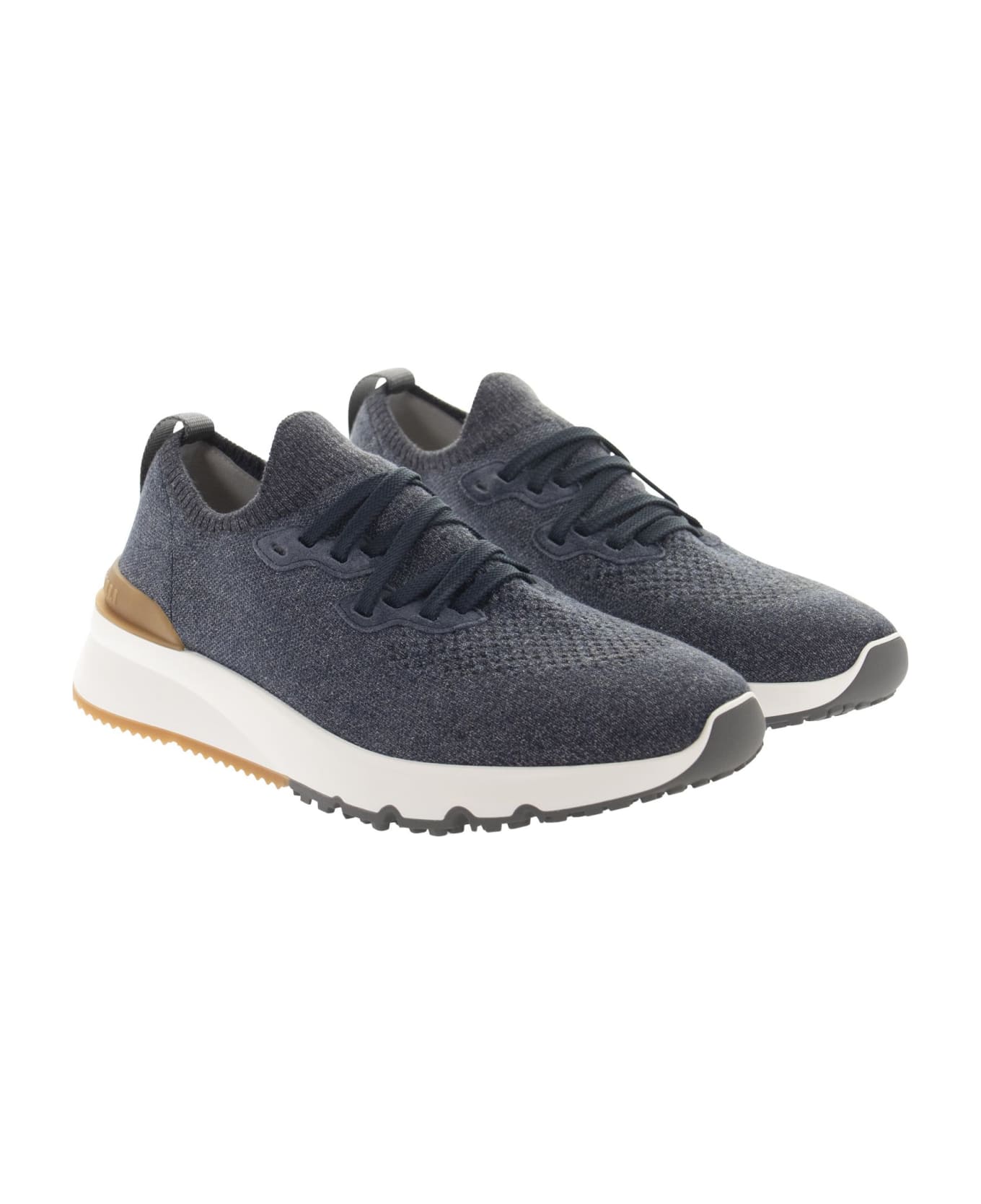 Brunello Cucinelli Mesh Knitted Sneakers - Blue