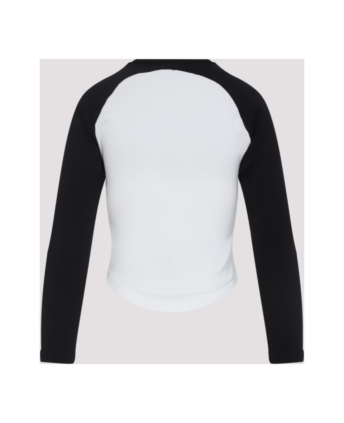 Courrèges Circle Contrast Ls T-shirt - Heritage White Black